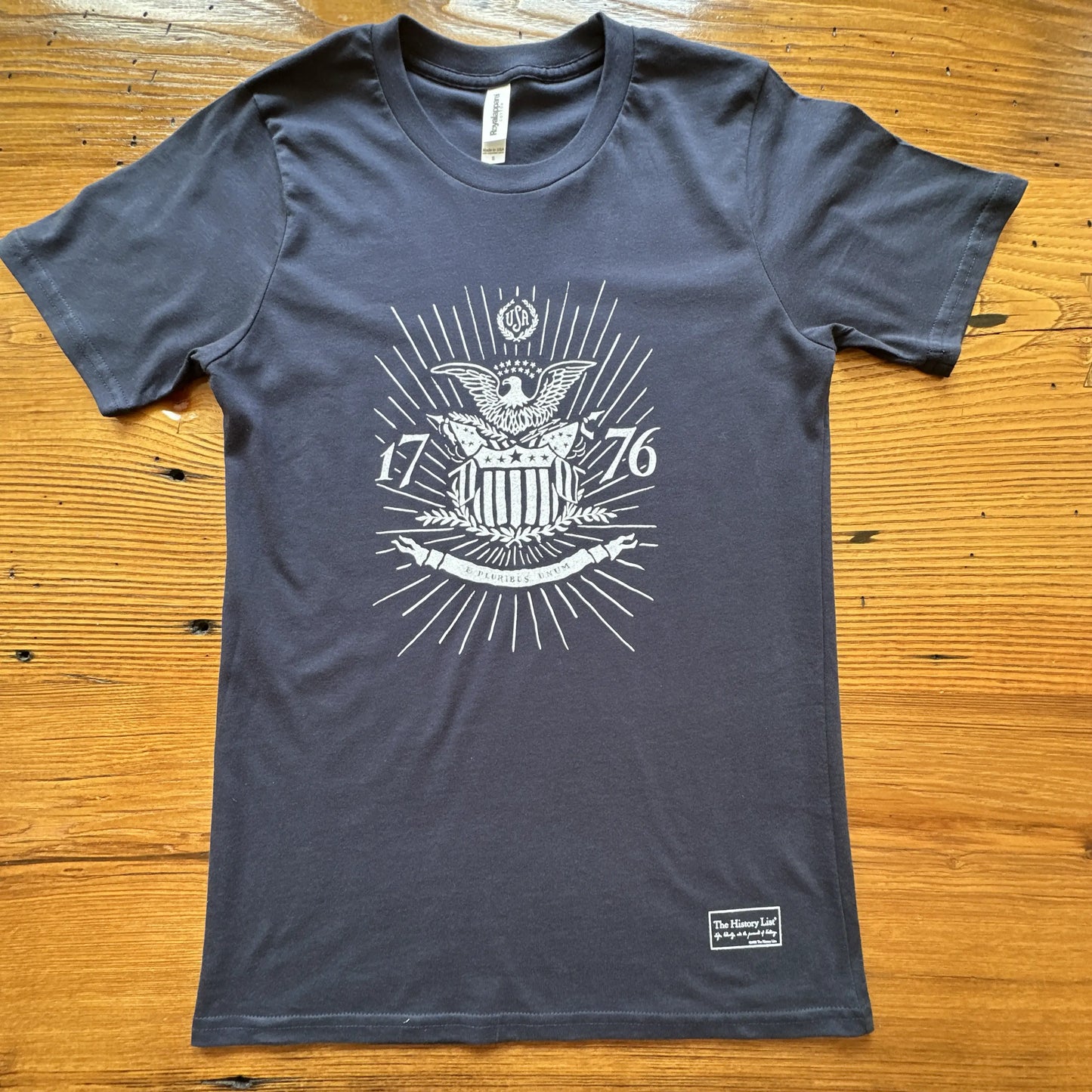 1776 "E Pluribus Unum" Made in America shirt in Navy from The History List Store.