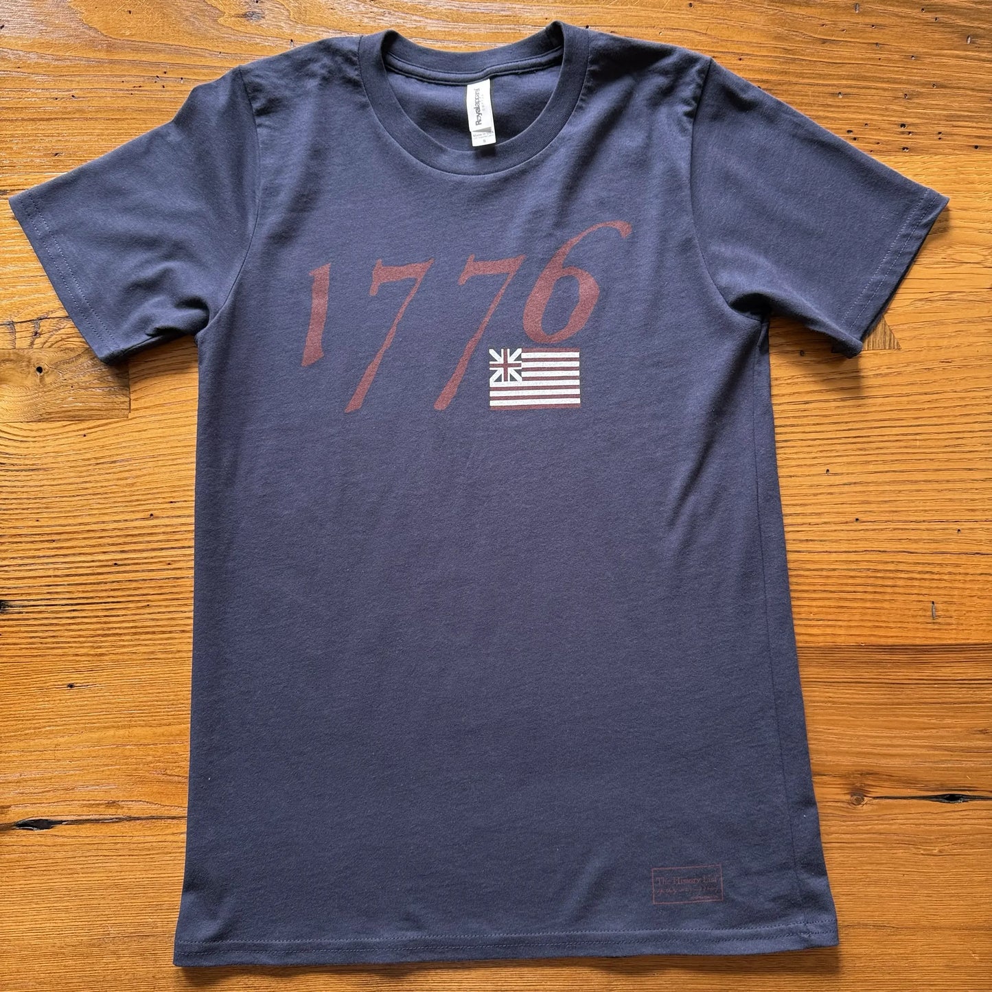 "1776 with Our Nation's First Flag" Shirt - Navy from The History List store with no back imprint