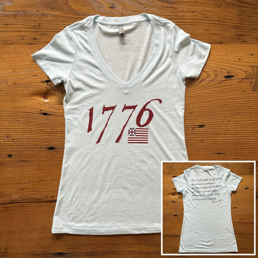 "We hold these truths — July 4, 1776" V-neck in Light blue from The History List store