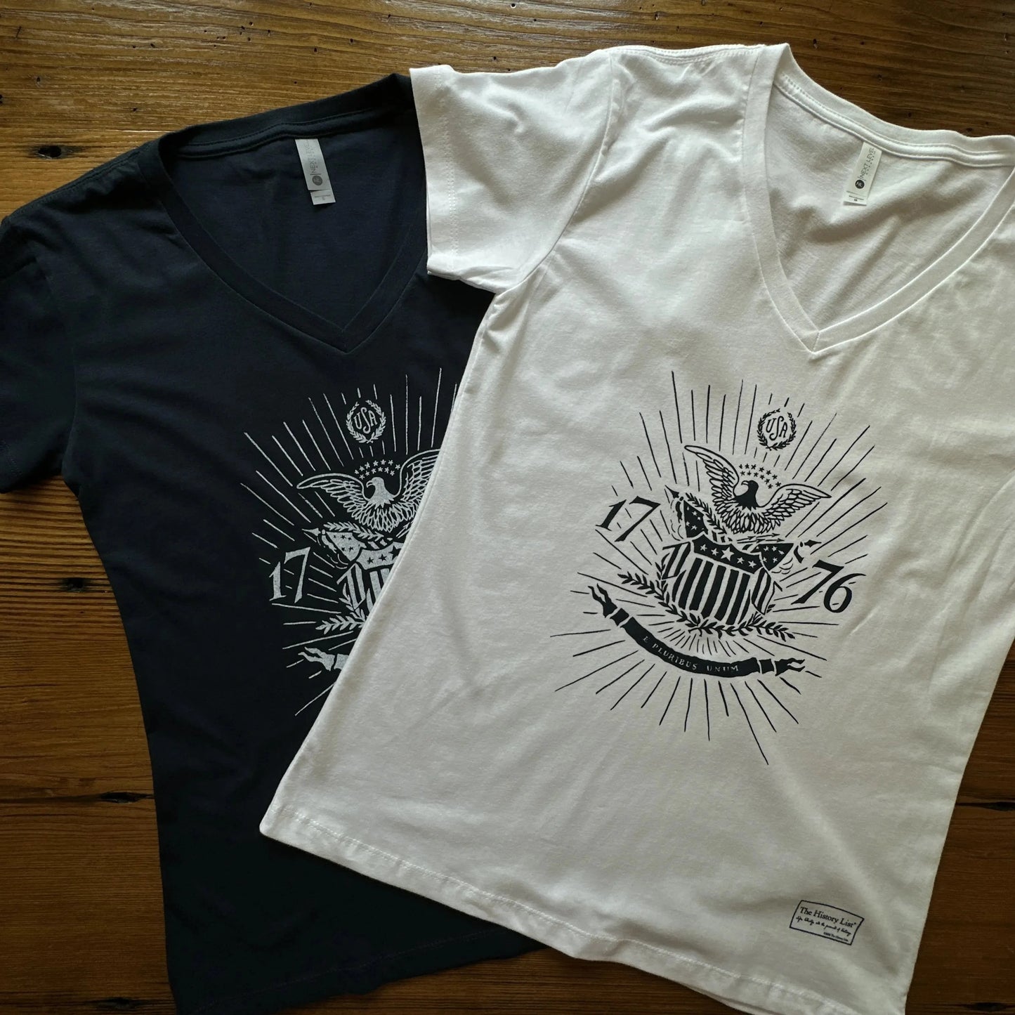 1776 "E Pluribus Unum" Women's v-neck shirt from The History List Store.