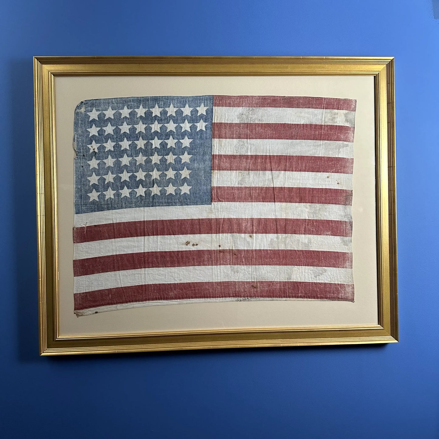 Framed 44-Star Parade Flag — Circa 1891-1896
