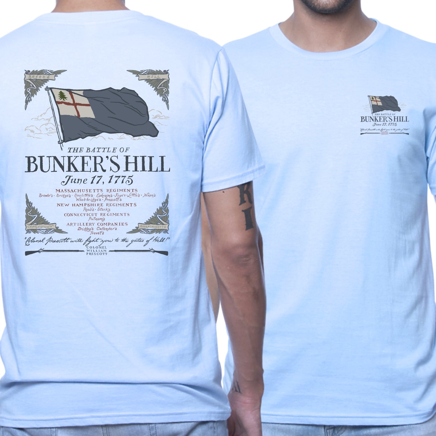"The Battle of Bunker's Hill" Made in America Shirt — In your choice of two colors