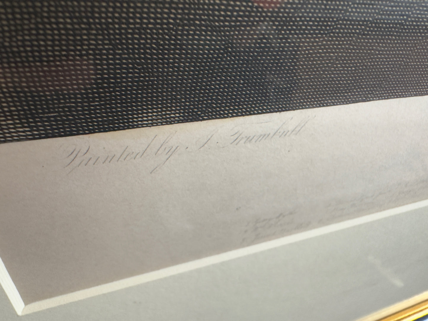 "Declaration of Independence July 4, 1776," engraved by W.L. Ormsby after John Trumbull — Framed