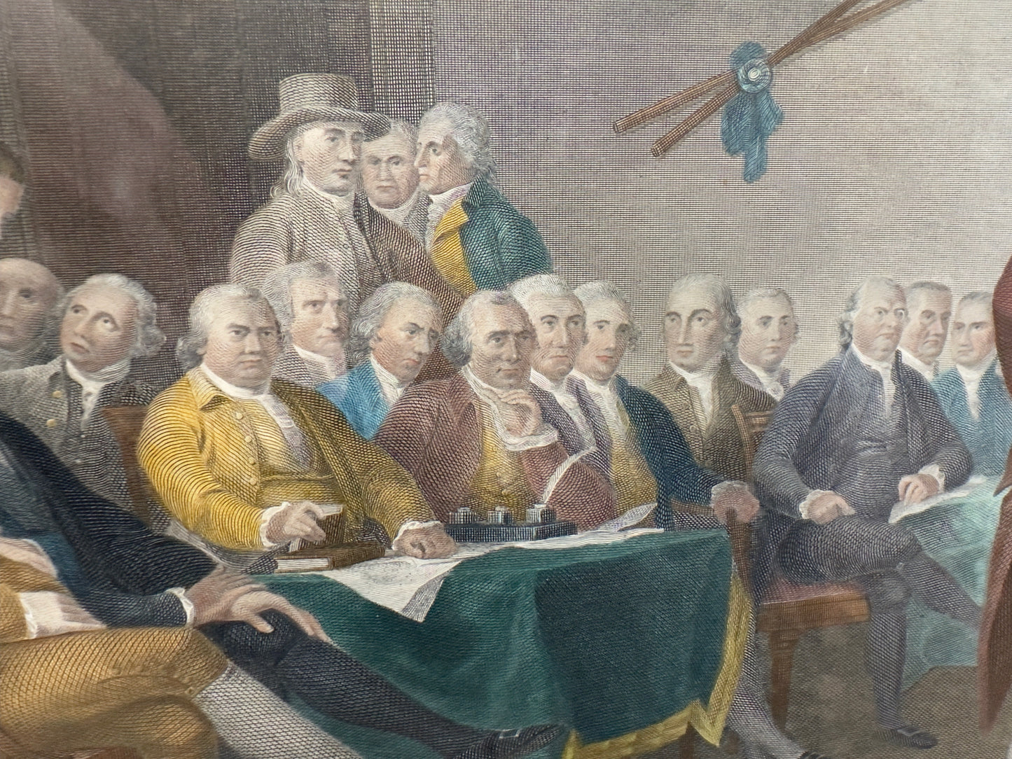 "Declaration of Independence July 4, 1776," engraved by W.L. Ormsby after John Trumbull — Framed