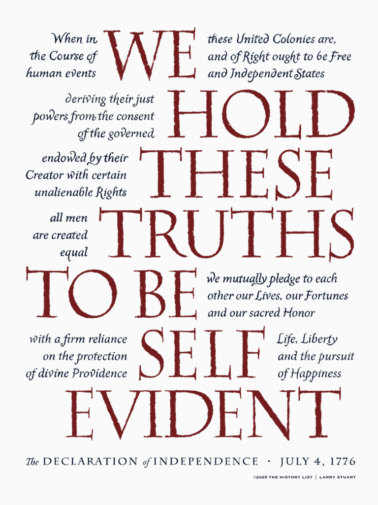 "We hold these truths" Declaration of Independence Made in America woven blanket