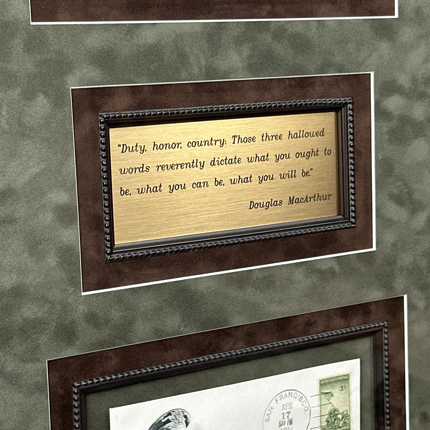 General Douglas MacArthur - Framed with signature - "Duty, honor, country . . ."