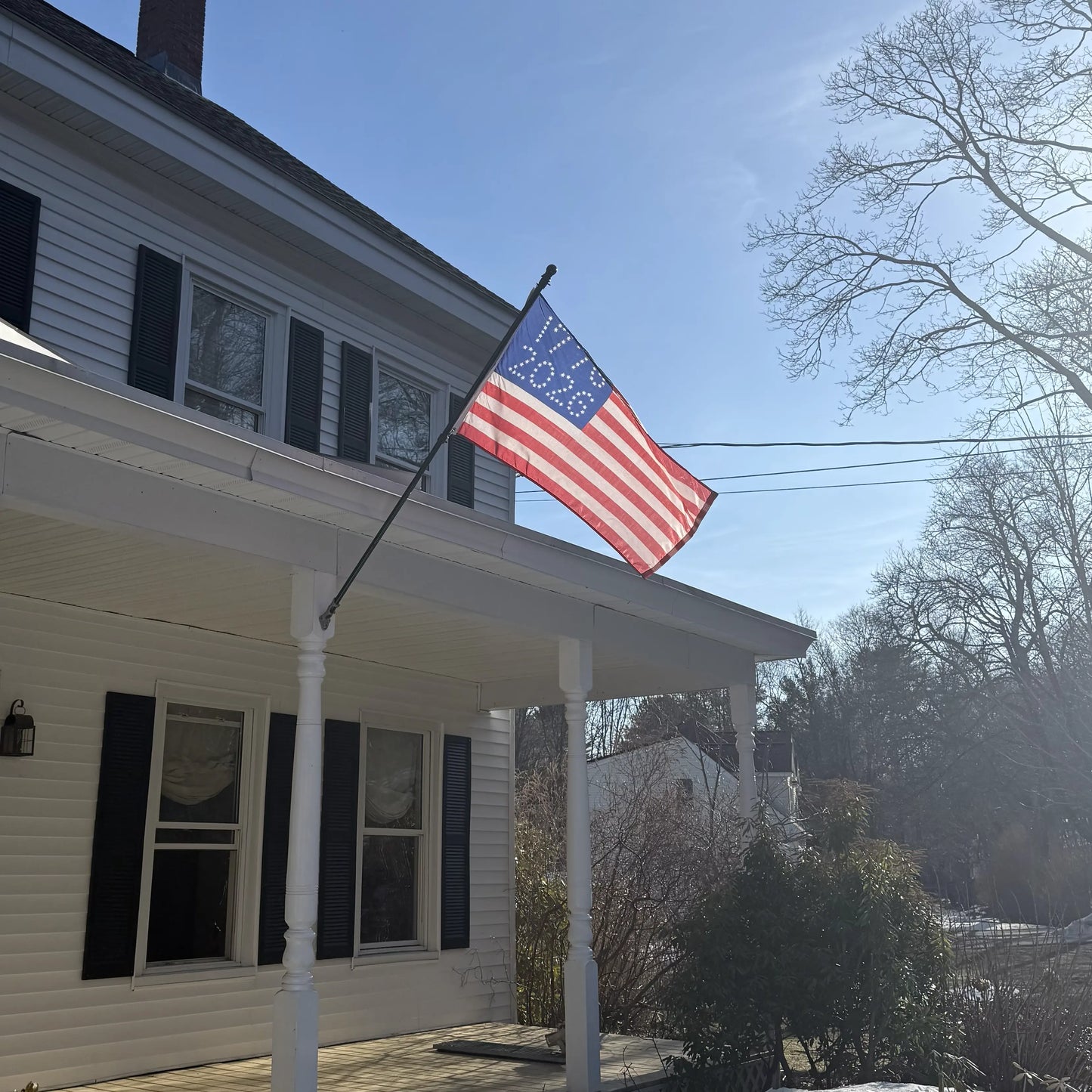 1776 - 2026 Historic American Flag — Made in America Hanging on Porch from The History List Store