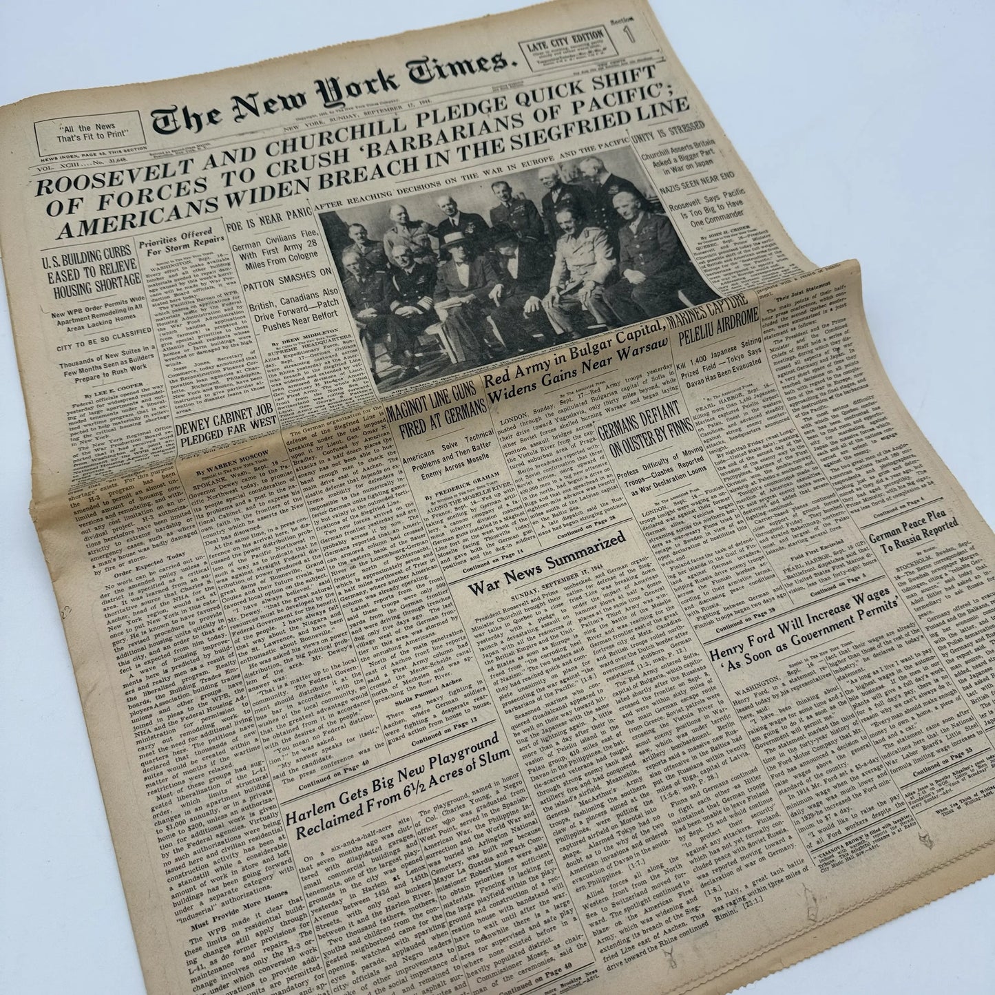 The New York Times coverage of WWII — September 1944 — Offered individually