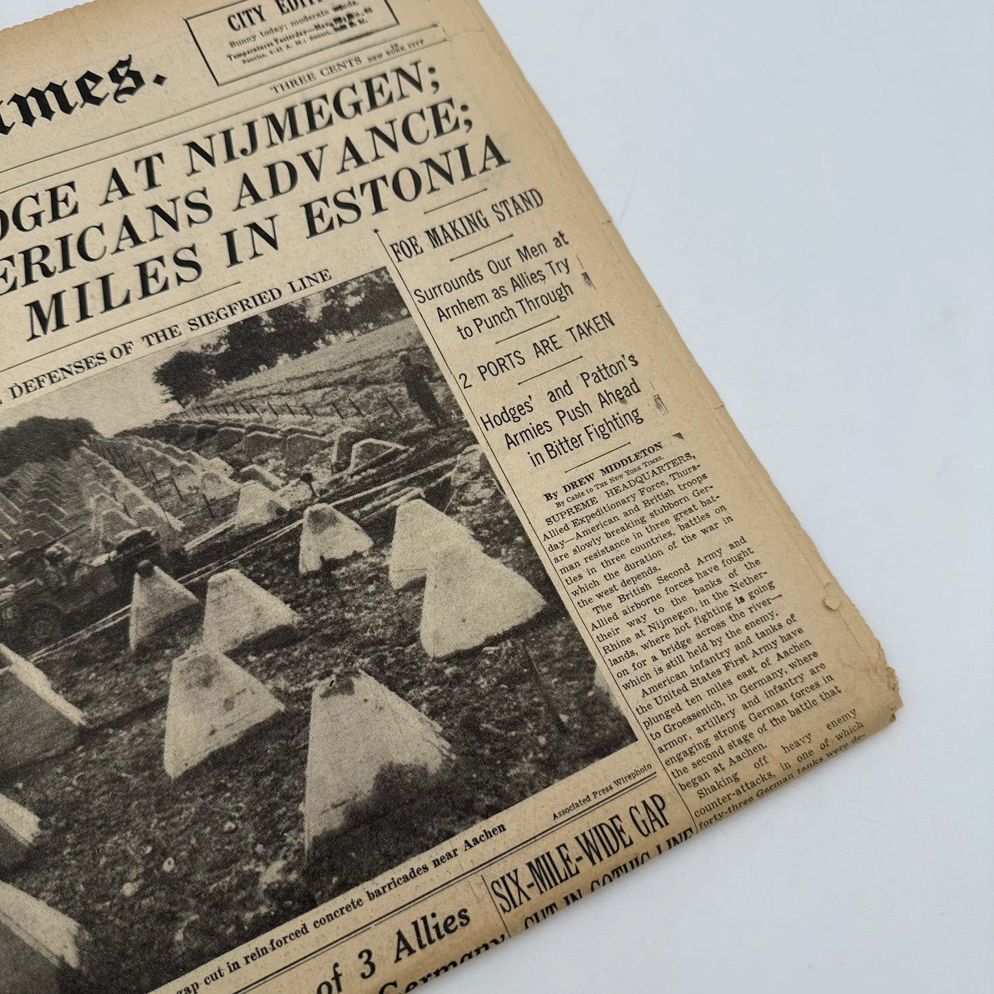 The New York Times coverage of WWII — September 1944 — Offered individually