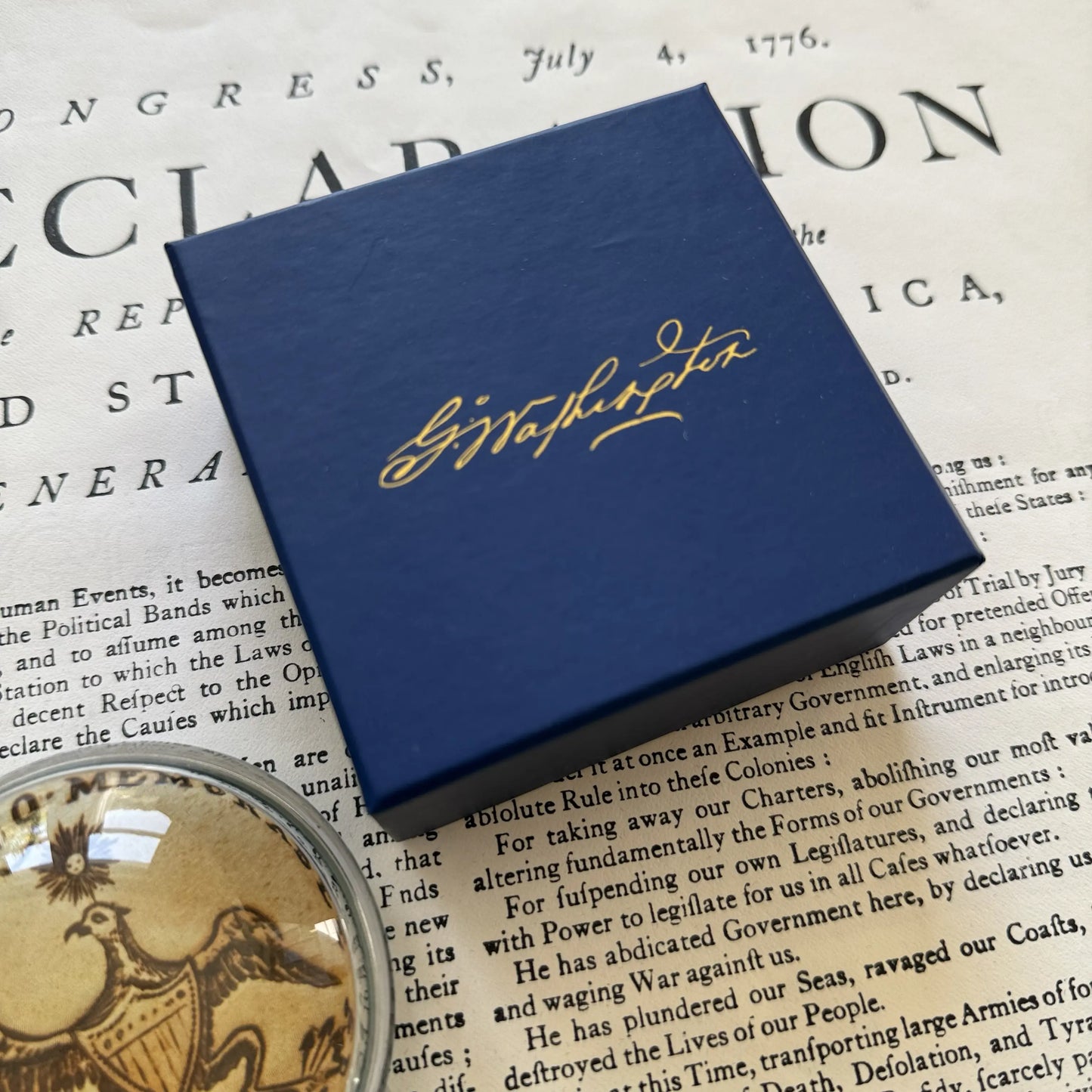 Washington Inaugural Button Glass Paperweights — Five designs — All Made in America