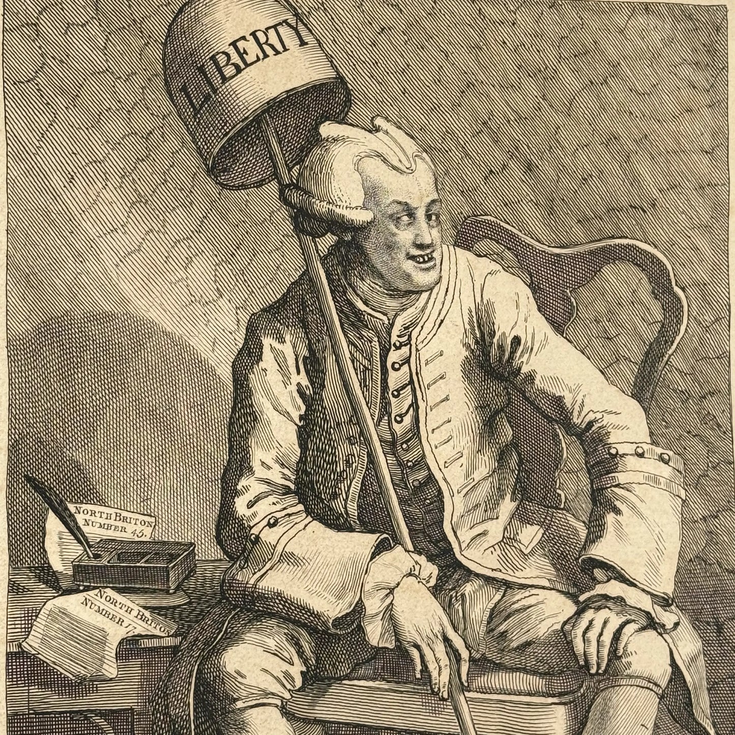 "John Wilkes, Esq." engraving by William Hogarth — 1763
