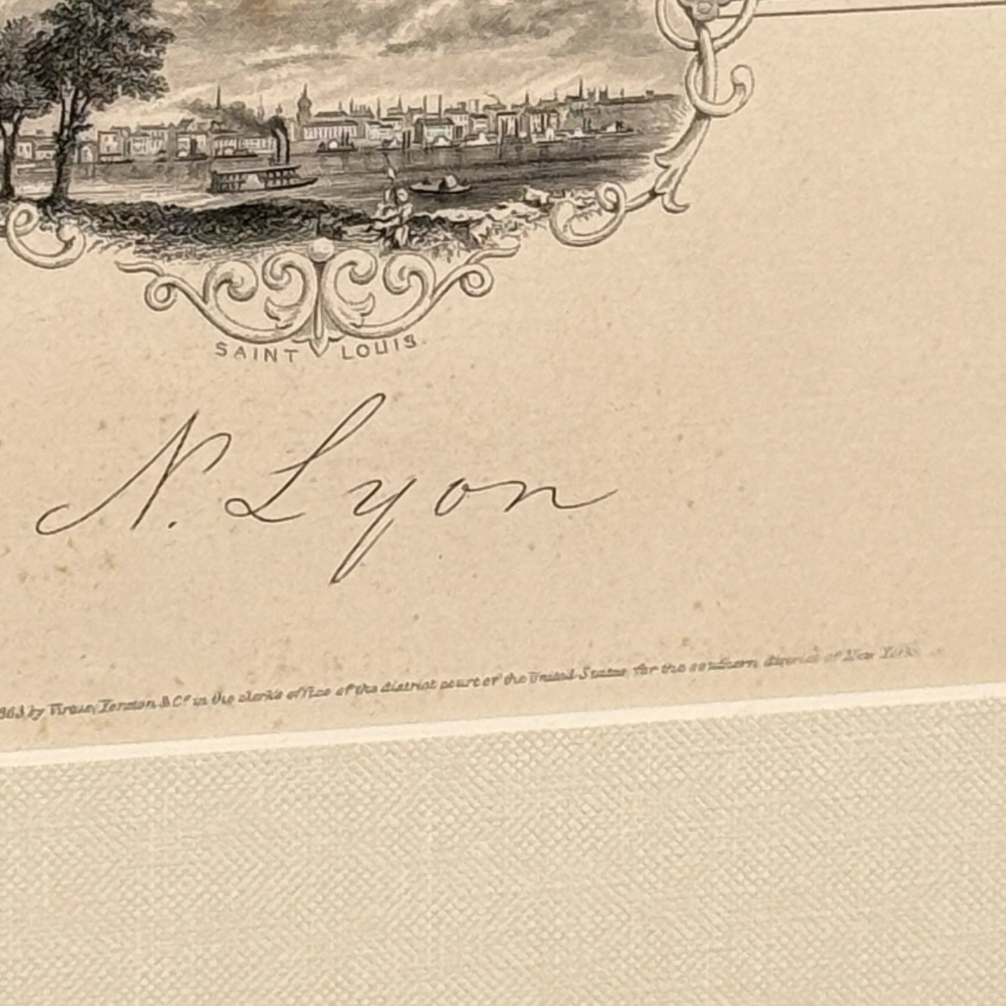 Engraving of General Nathaniel Lyon — Framed print — 1866