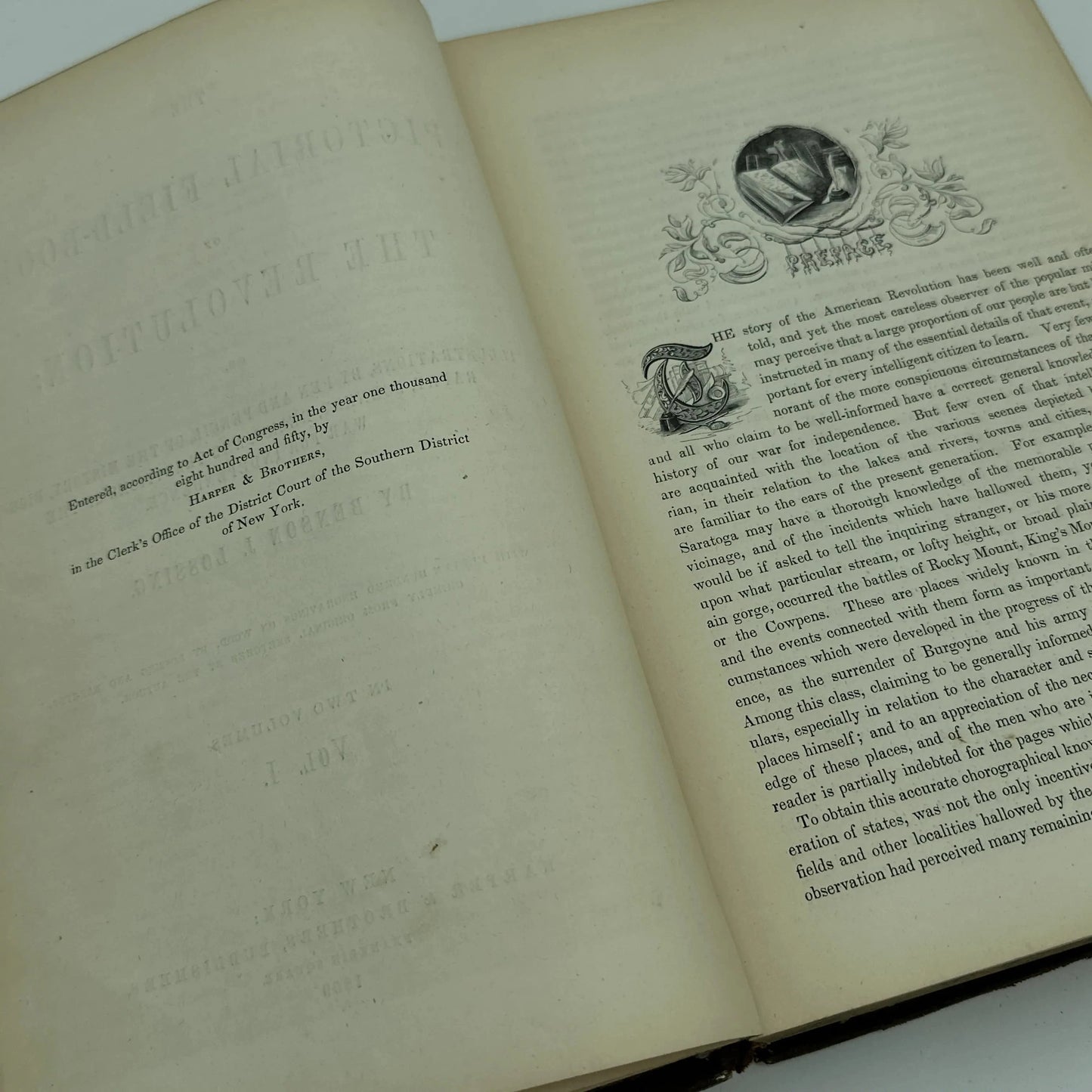 1859 "Pictorial Field-Book of the Revolution by Benson Lossing" — Two volumes