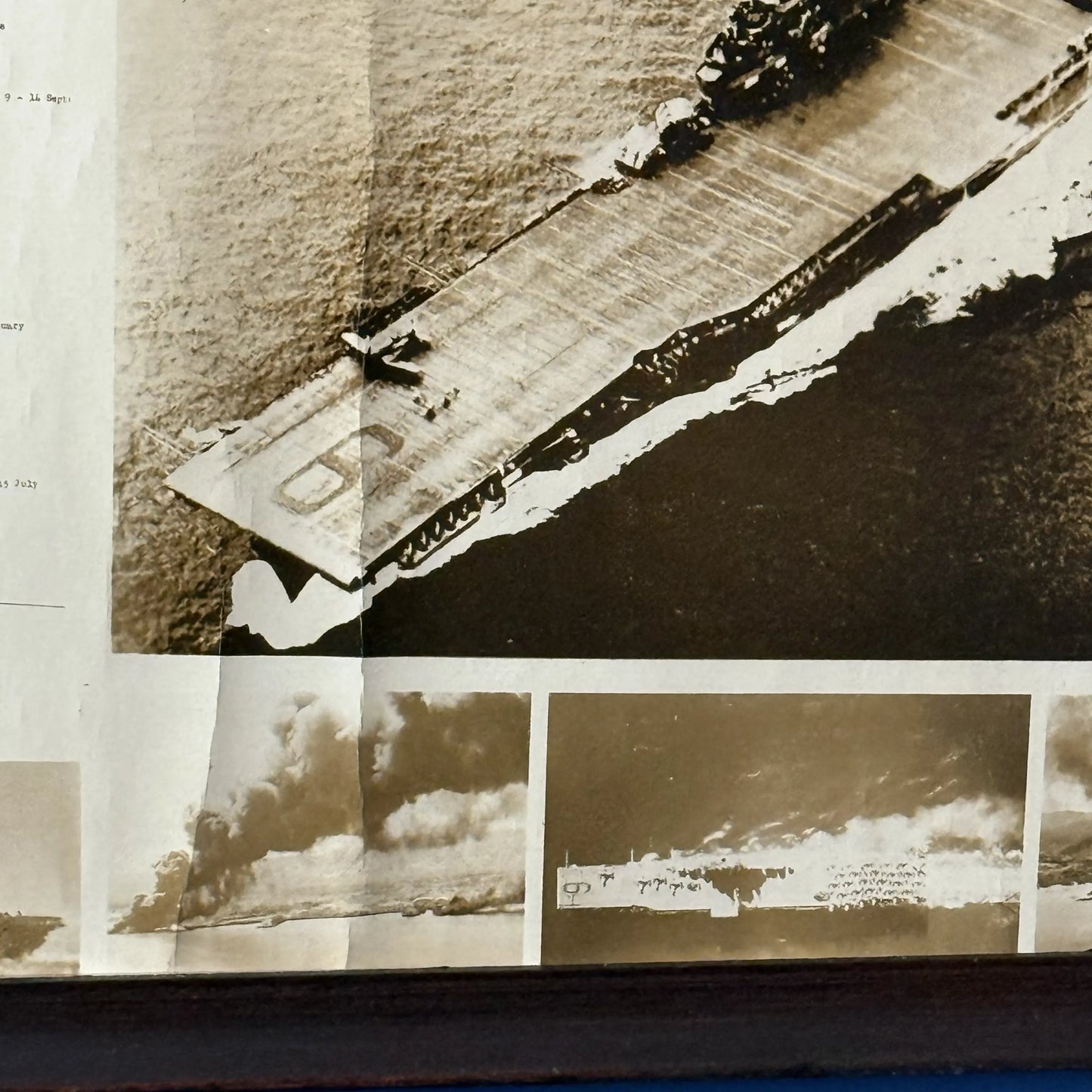 WWII USS Essex Aircraft Carrier Track Chart of War Operations in WWII