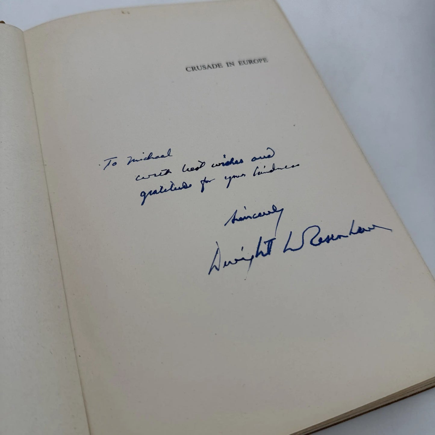 "Crusade in Europe" by Dwight D. Eisenhower — Signed copy