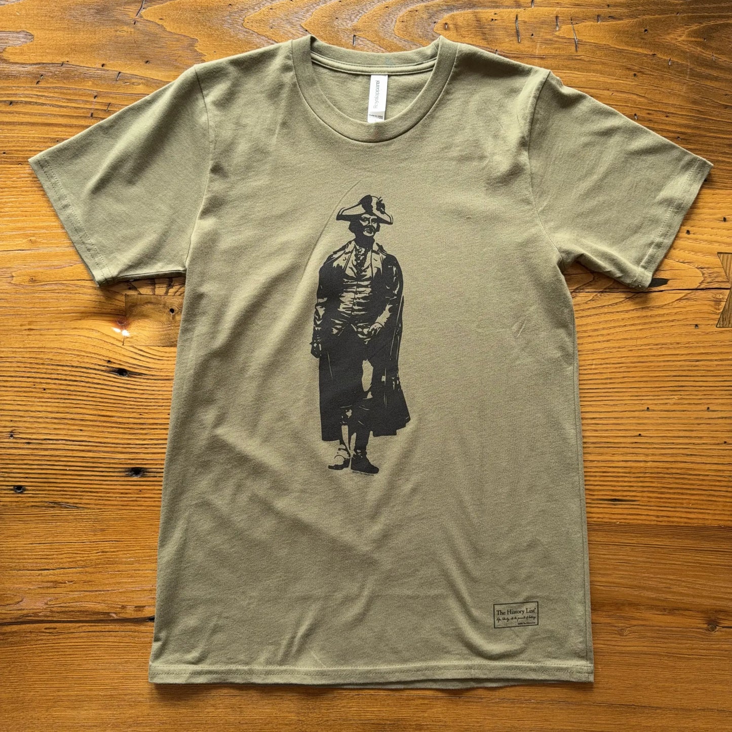 Nathanael Greene "We fight!" shirt — Made in America in Military Green from The History List Store.