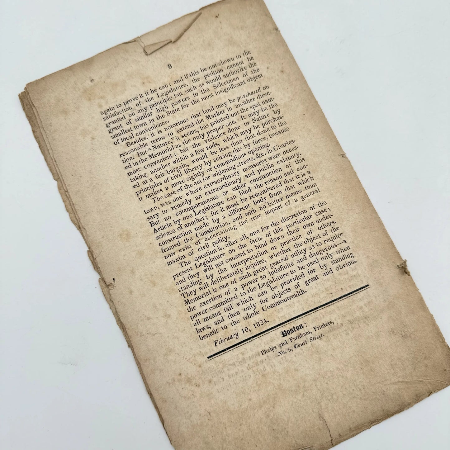 Framed restrike of engraving of Faneuil Hall (19th century) — Hand colored — With historical document