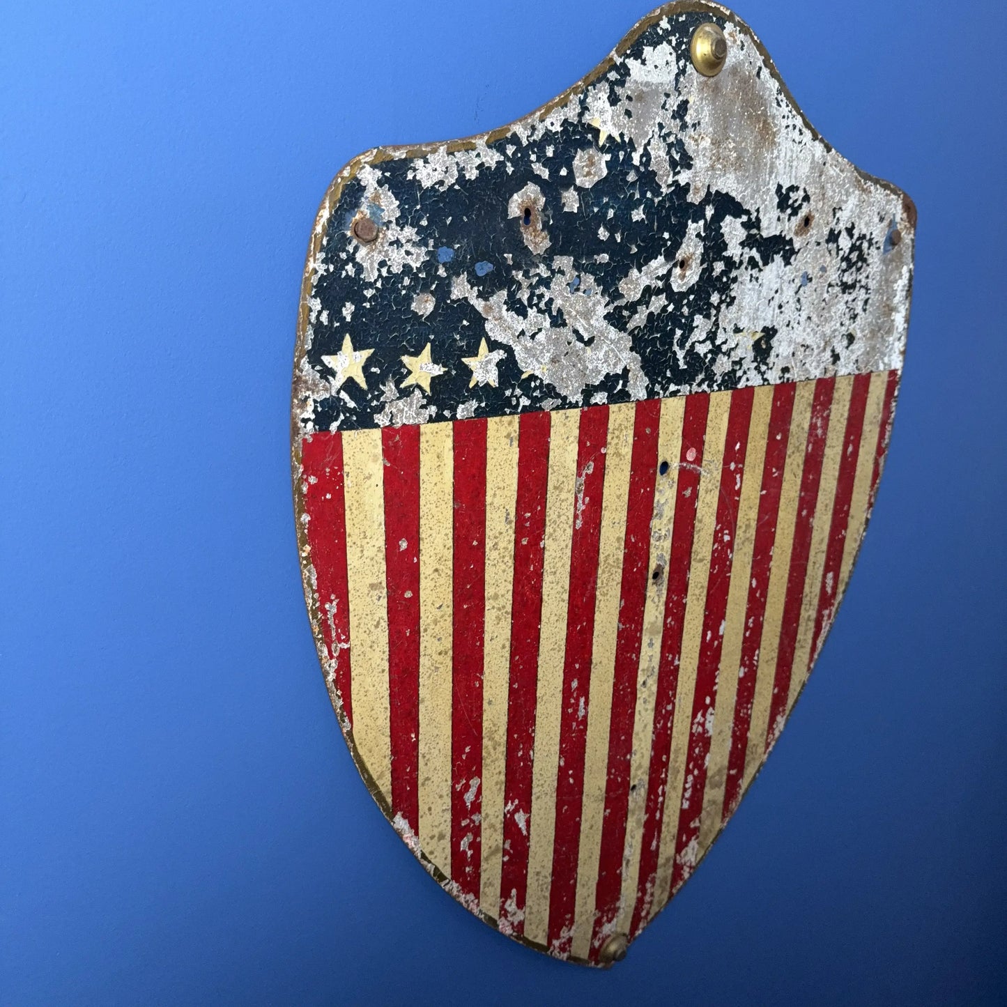 American Flag Tin shield — Early 1900s