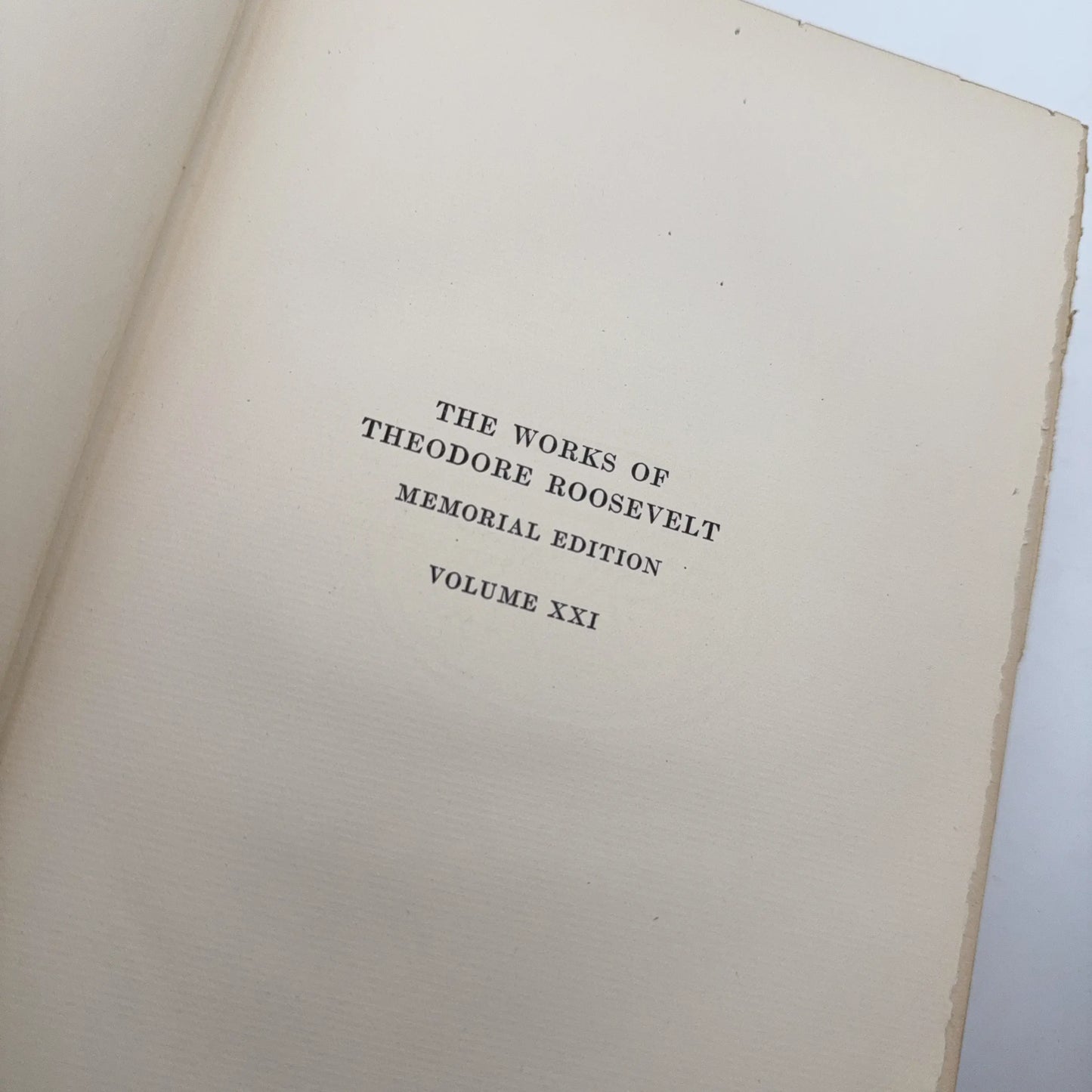SOLD — "The Works of Theodore Roosevelt" — Five volumes in a numbered set from the Memorial Edition