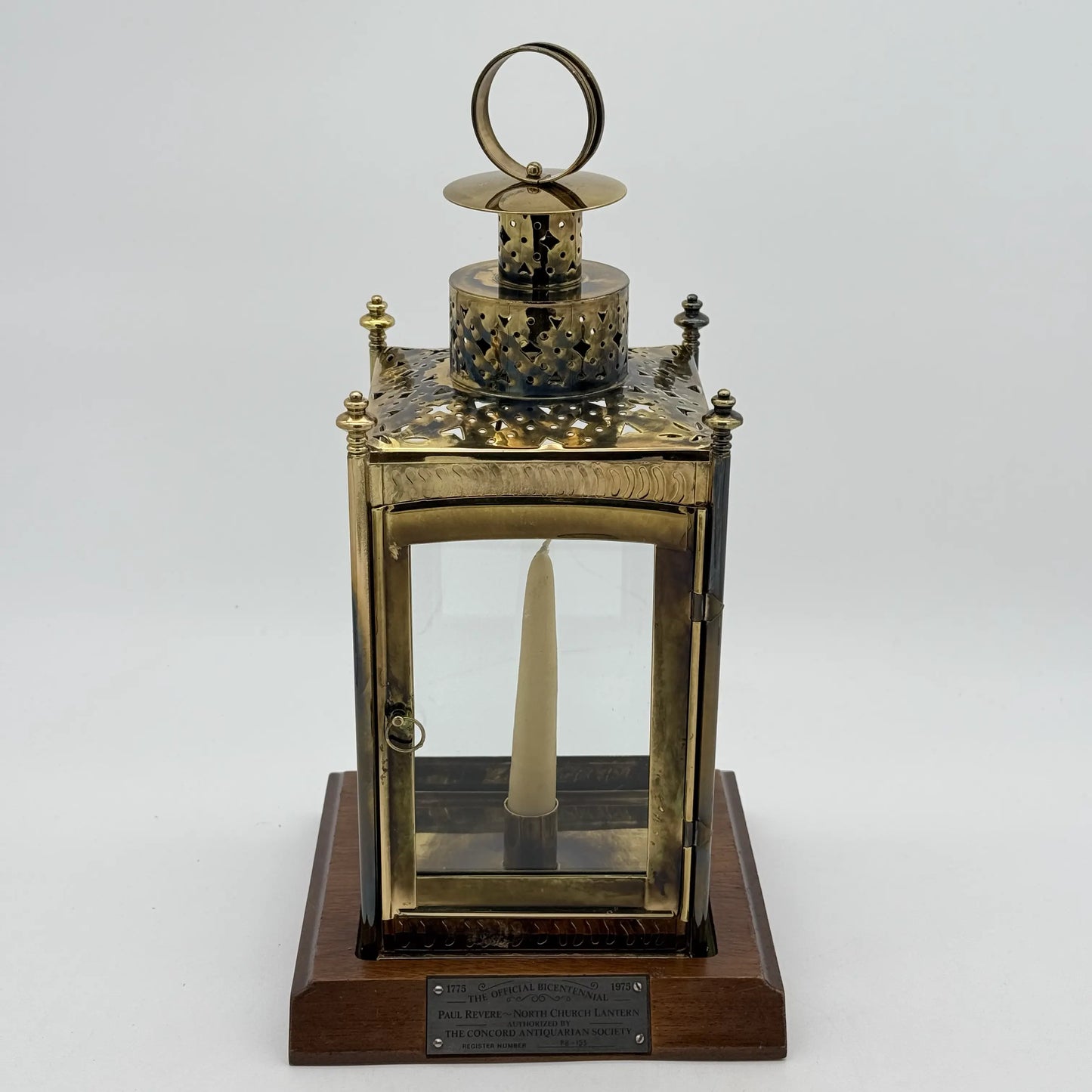 The Official Bicentennial Paul Revere-North Church Lantern Authorized by the Concord Antiquarian Society — Brass plated