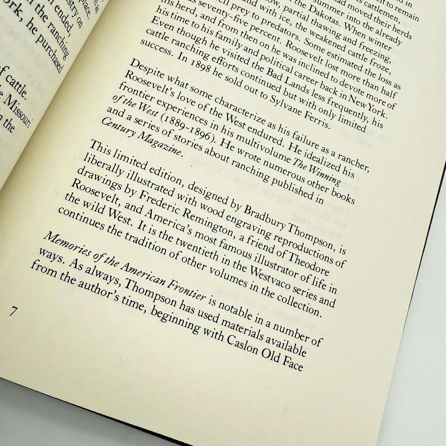 "Memories of the American Frontier" by Theodore Roosevelt — In its original slipcase