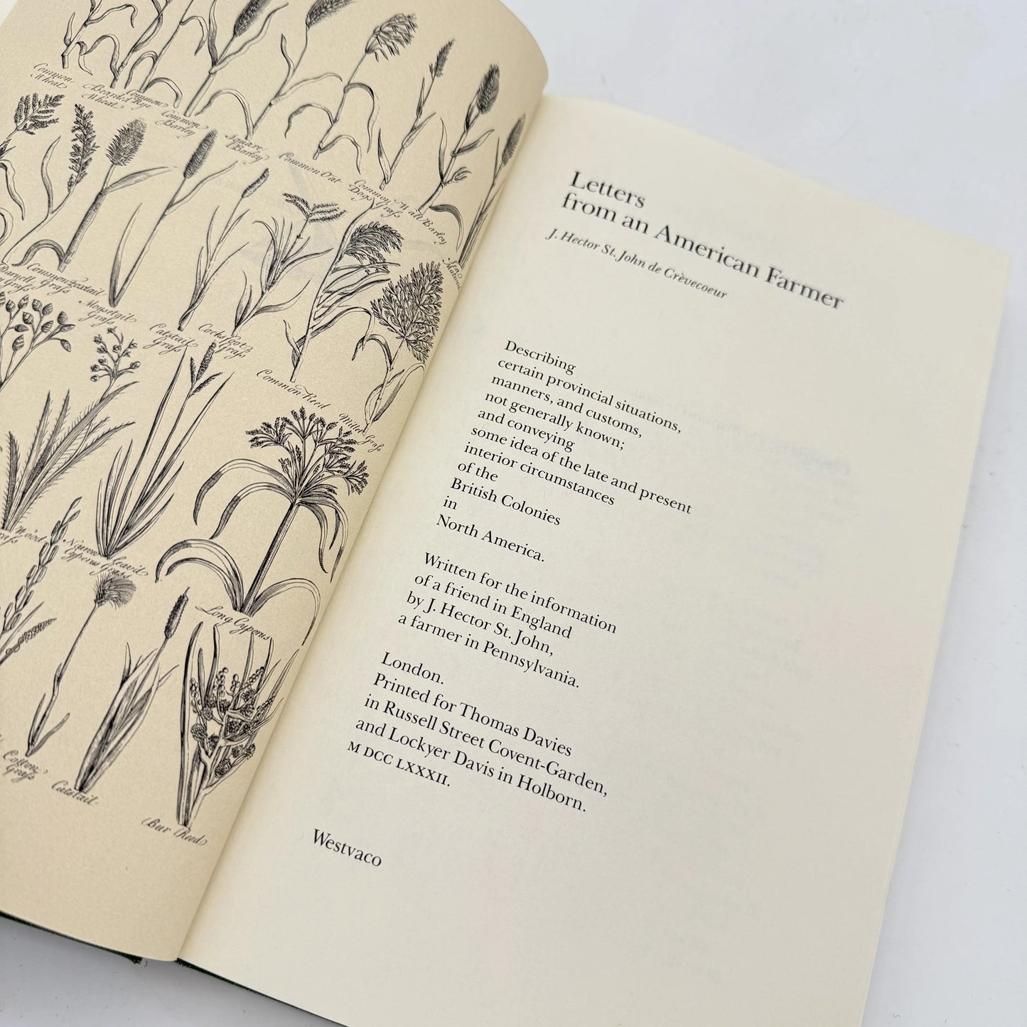 "Letters from an American Farmer" by J. Hector St. John de Crèvecœur
