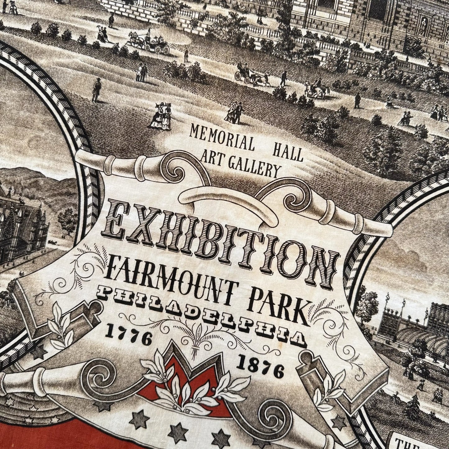 1876 Centennial International Exhibition printed cloth