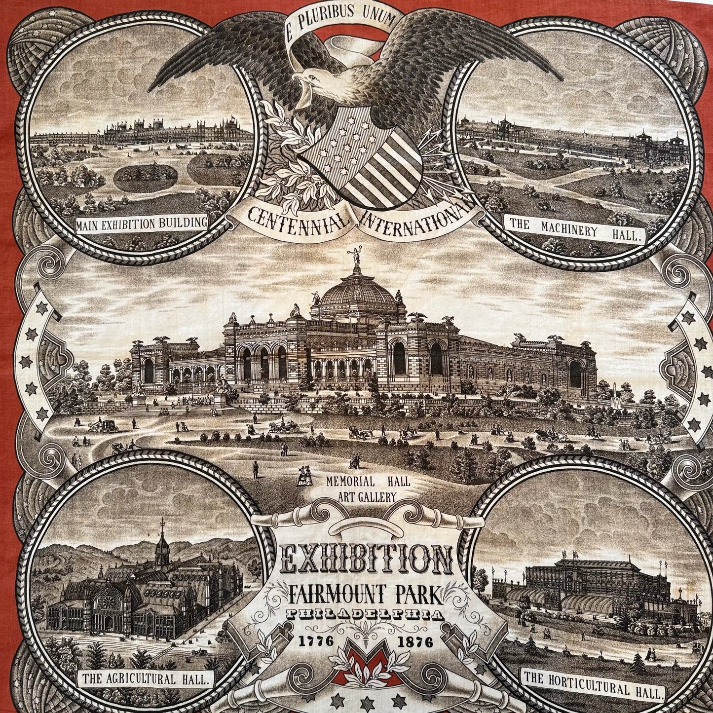 1876 Centennial International Exhibition printed cloth