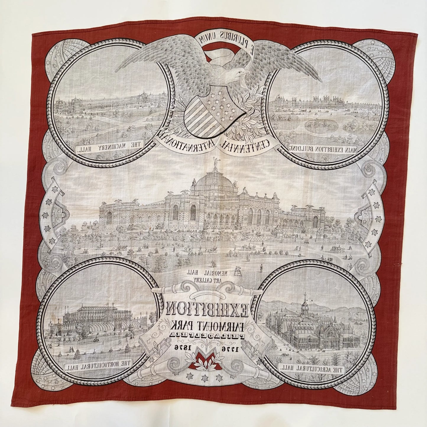 1876 Centennial International Exhibition printed cloth