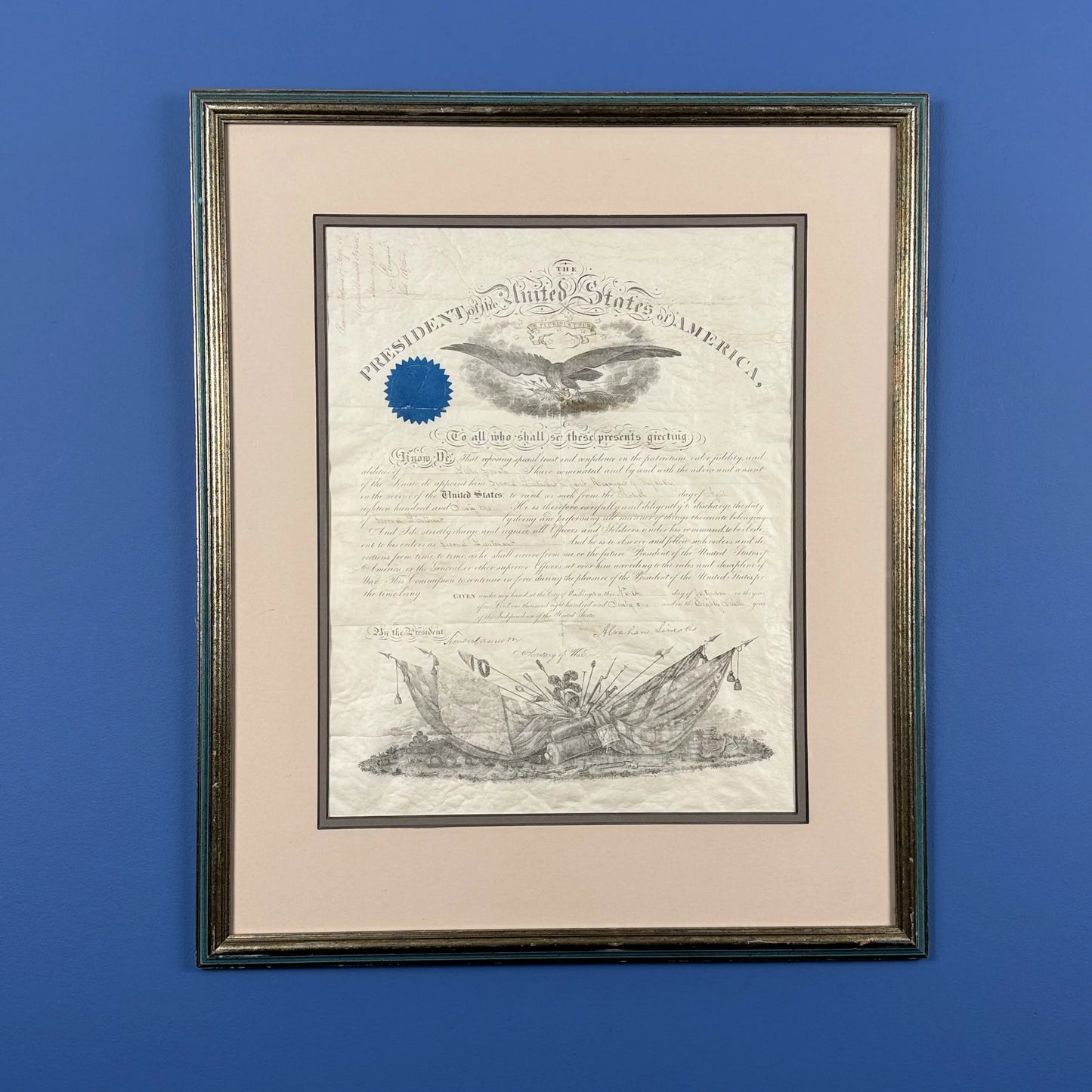 Abraham Lincoln Signed Military Appointment — September 9, 1861 — with COA