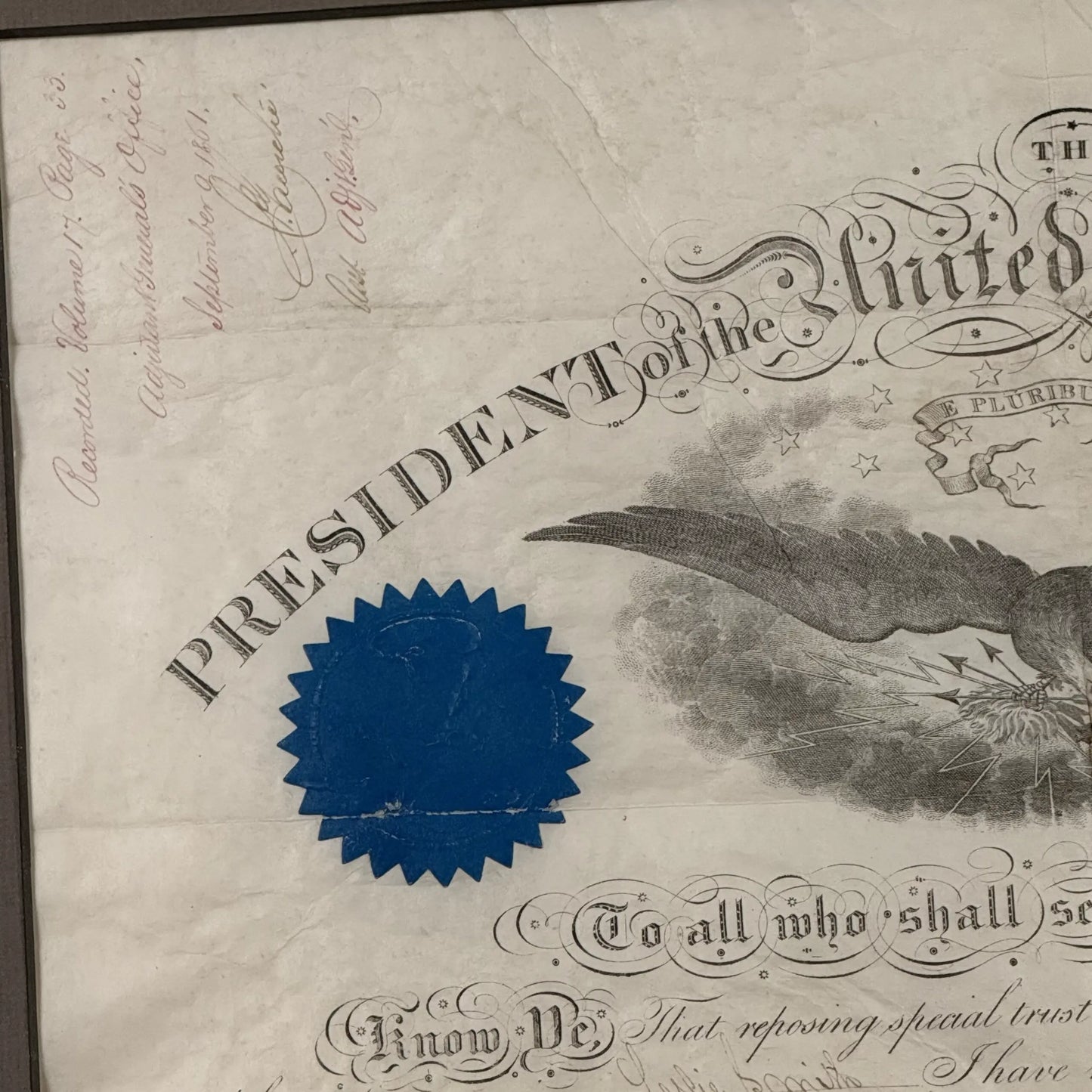 Abraham Lincoln Signed Military Appointment — September 9, 1861 — with COA