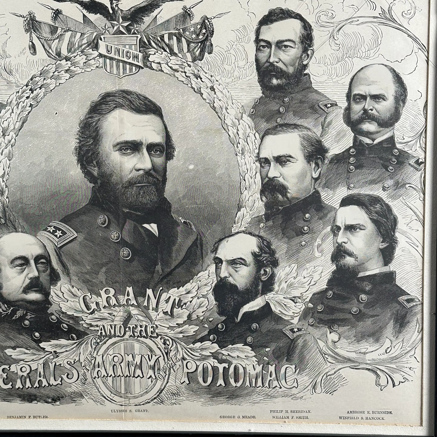 1893 "Grant and the Generals of the Army of the Potomac" — Framed print