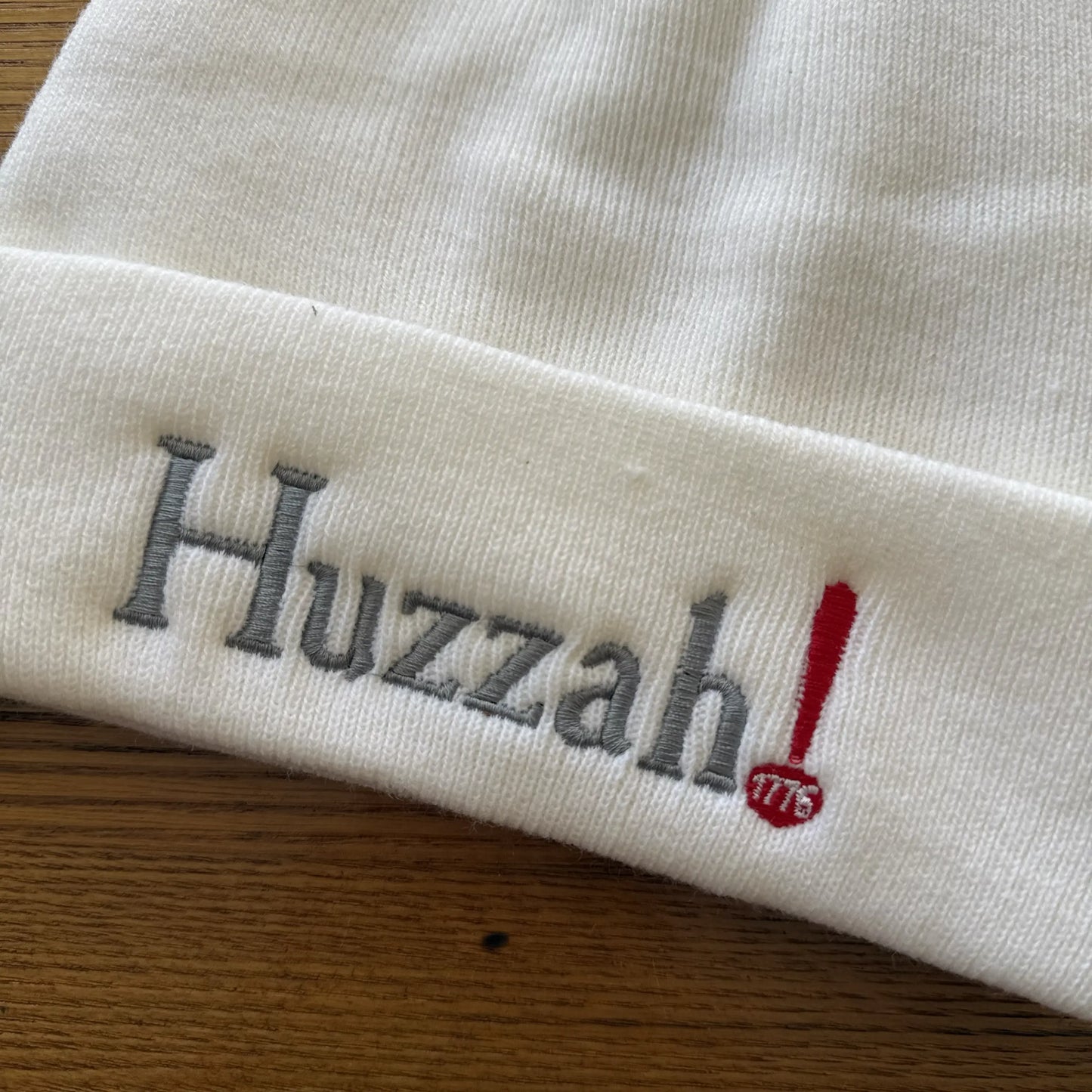 Embroidered "Huzzah! 1776" Fleece-Lined Tall Knit Cap
