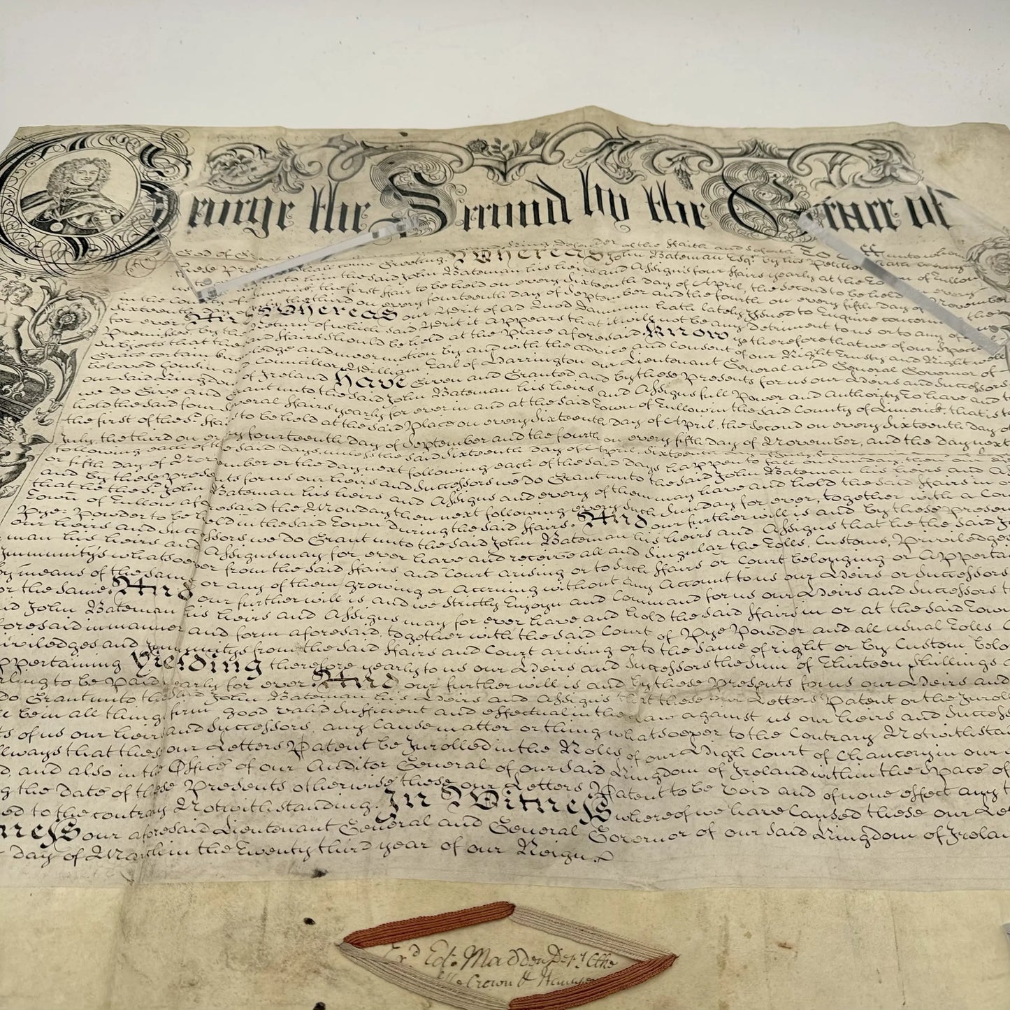 1750 Royal letters patent under the reign of Reign of King George II, King of England and Ireland