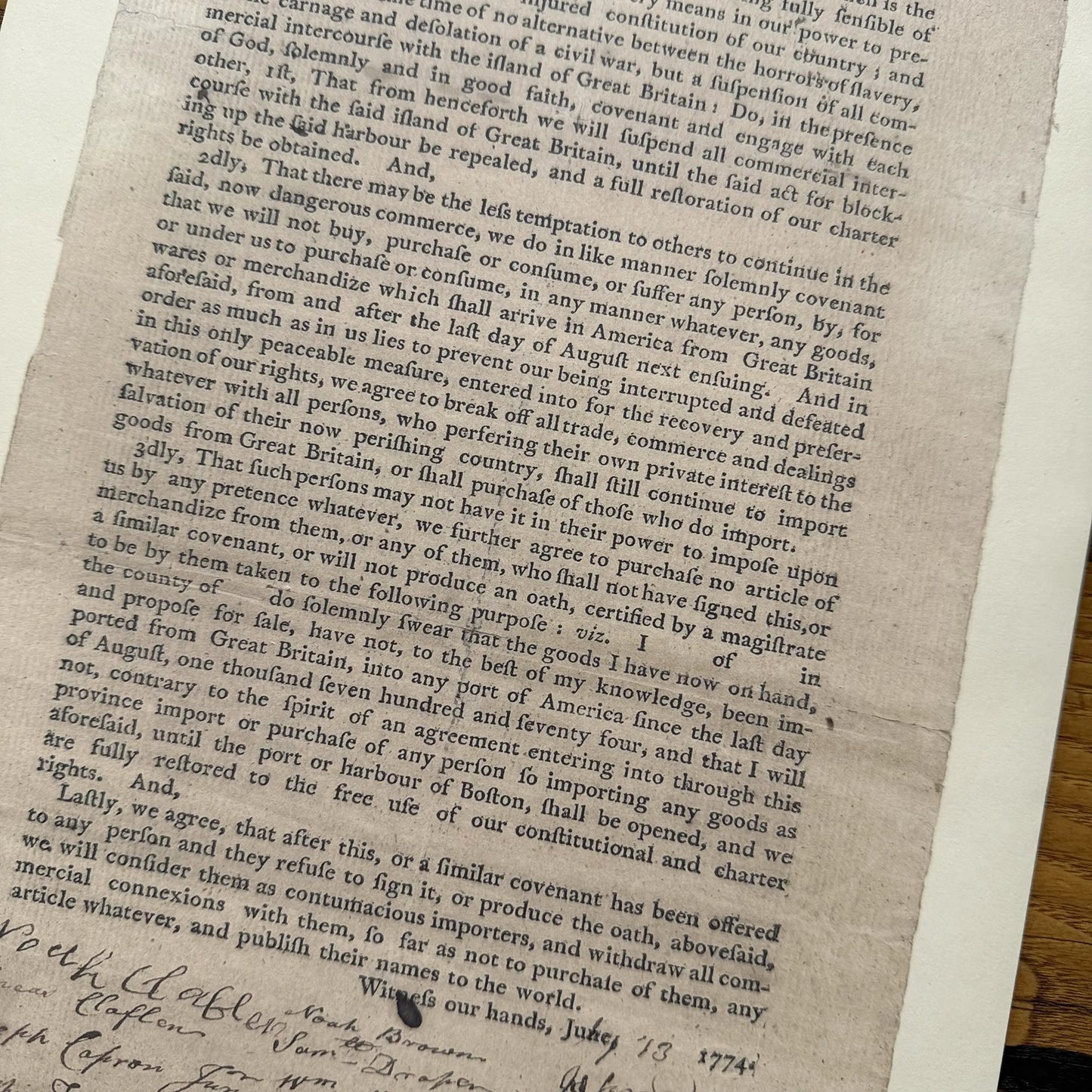 1774 Solemn League and Covenant — Print — Only 6 available