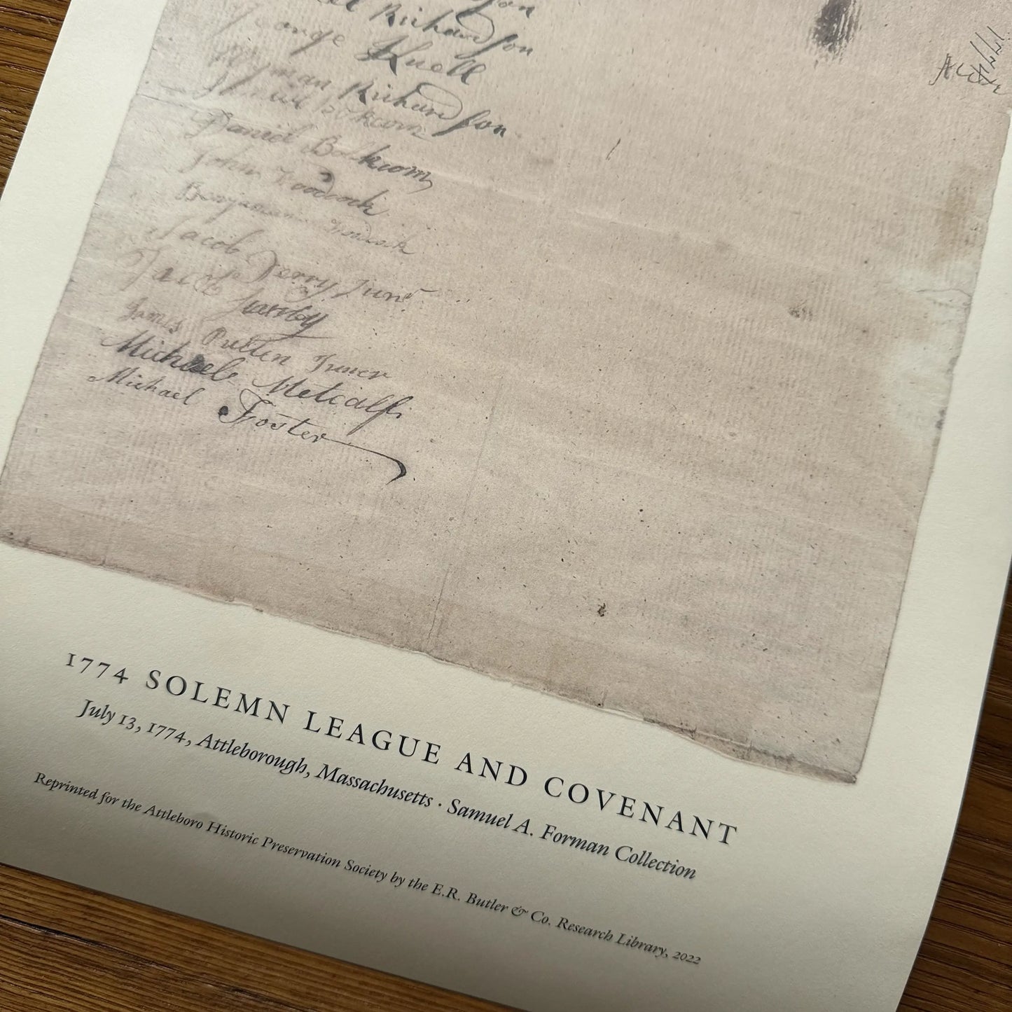 1774 Solemn League and Covenant — Print — Only 6 available