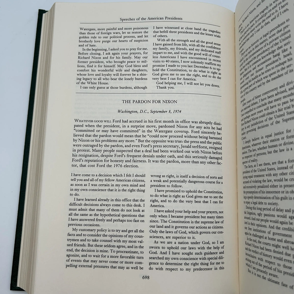 "Speeches of the American Presidents" Edited by Janet Podell and Steven Anzovin - Leather-bound, gilt-edged Easton Press edition — Two volume set