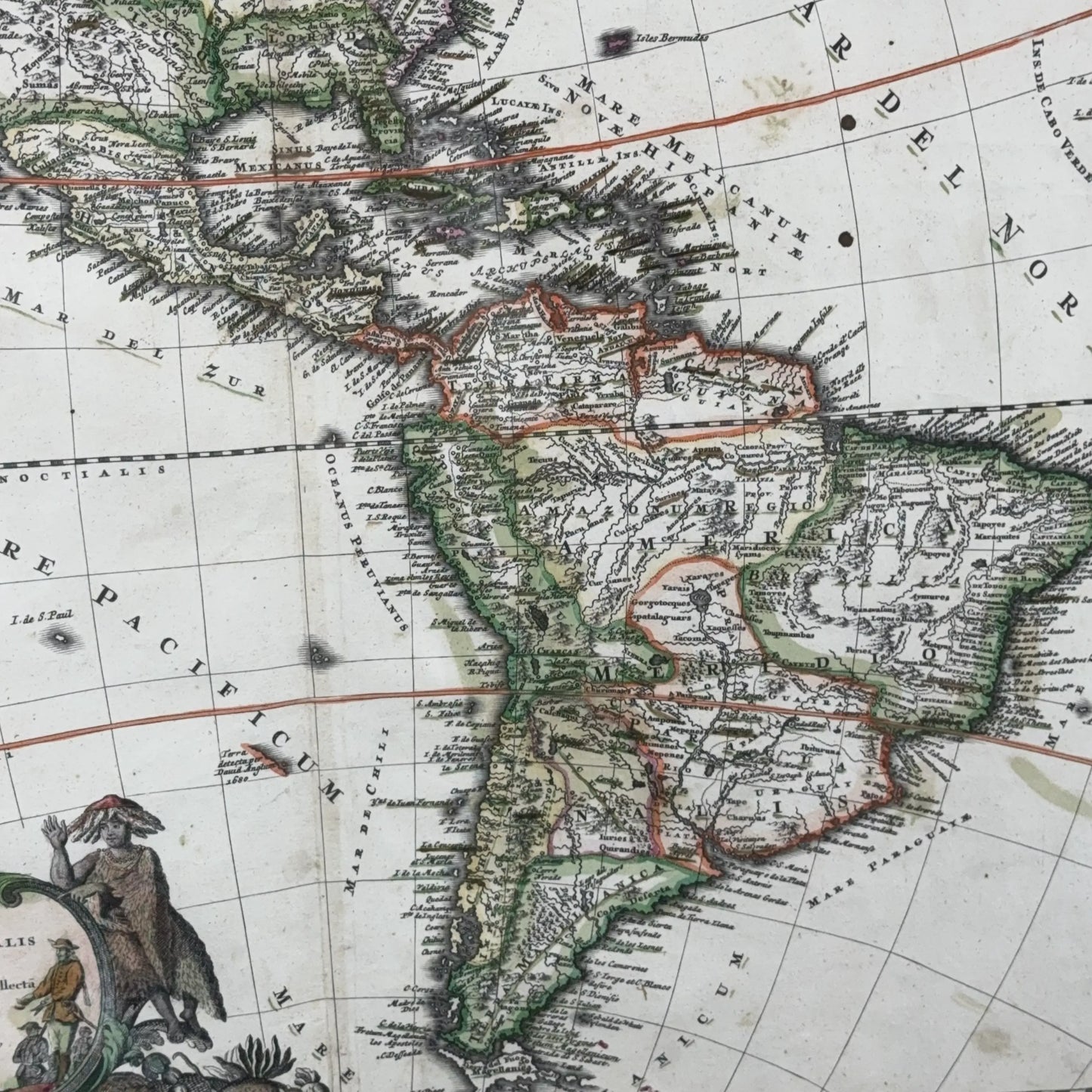 "Totius Americae Septentrionalis et Meridionalis" — Map of America — c1710