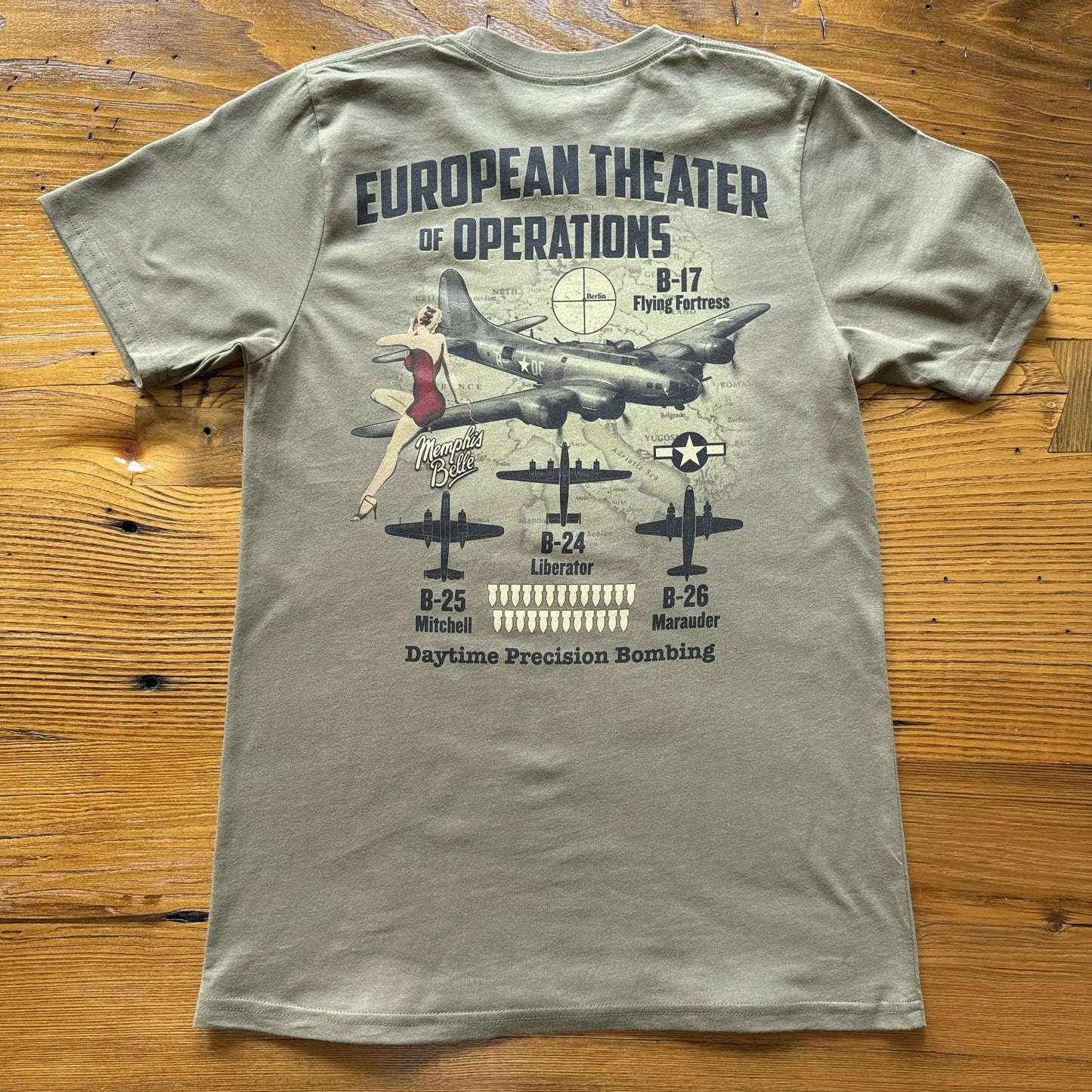 WWII Allied Bombers over Europe Made in America Shirt