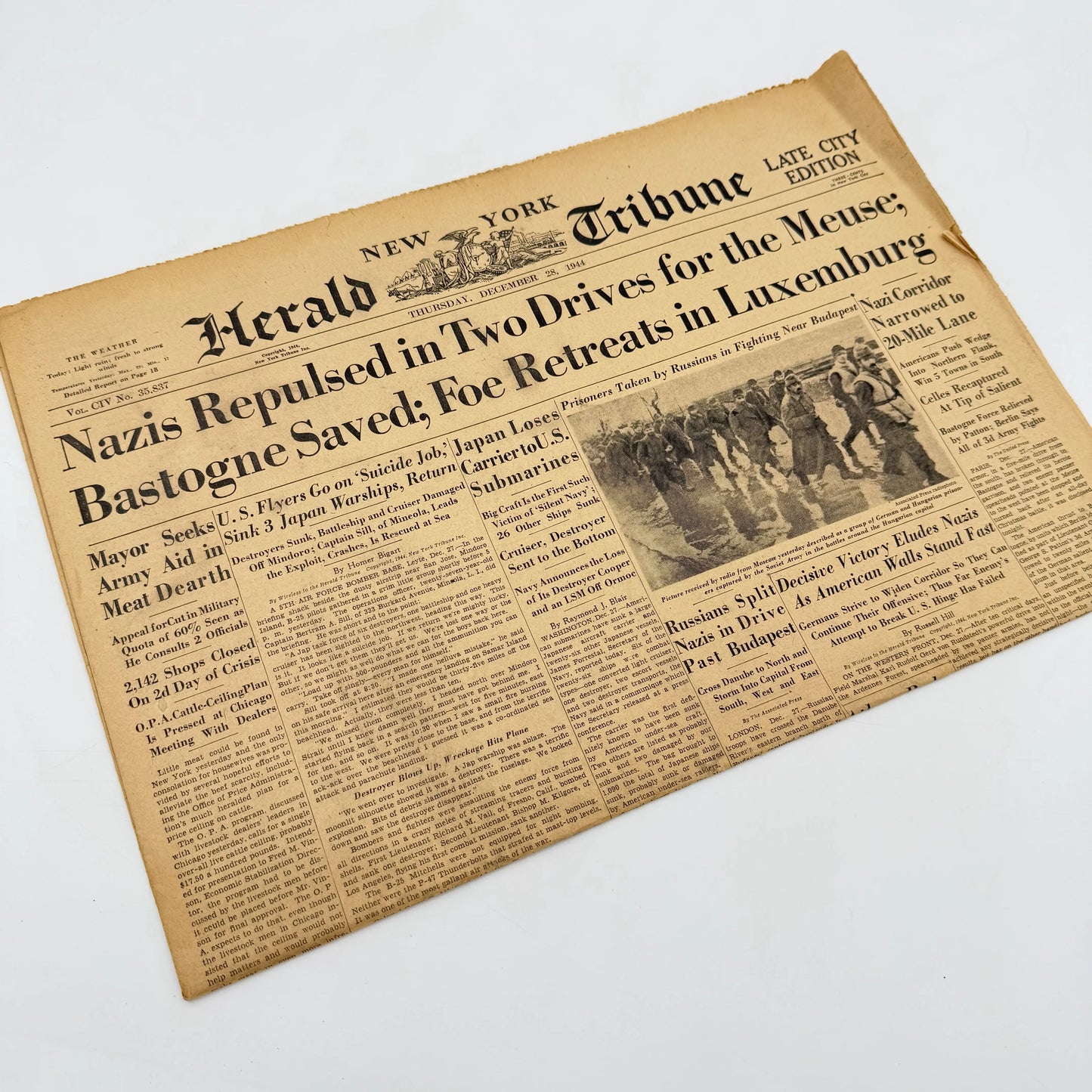 The Battle of the Bulge — The New York Herald Tribune — December 19 and 28, 1944