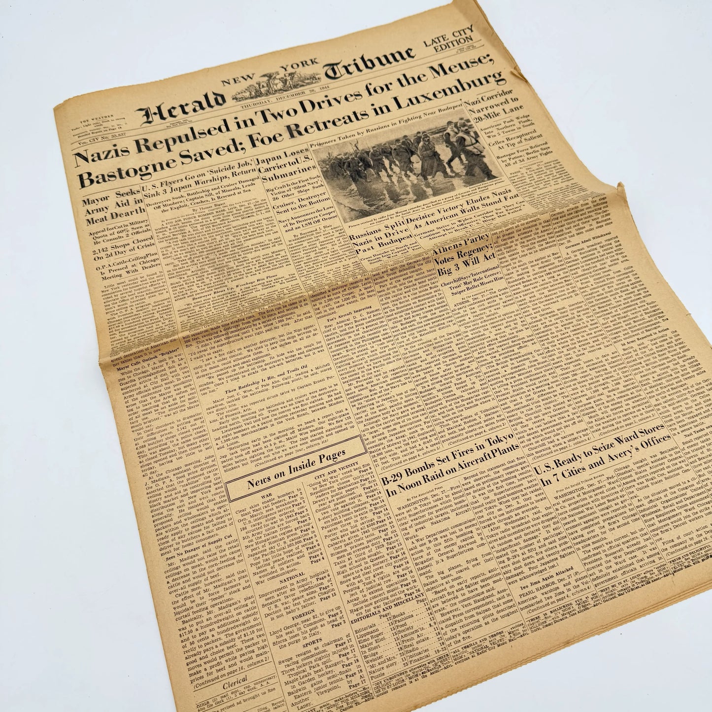The Battle of the Bulge — The New York Herald Tribune — December 19 and 28, 1944
