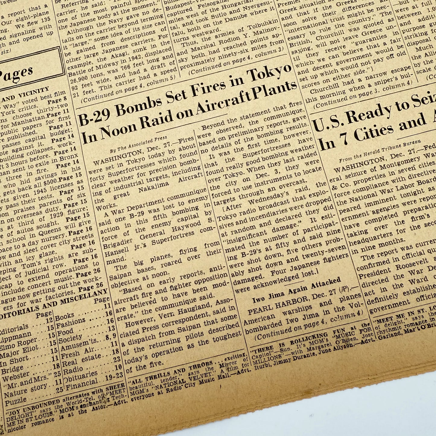 The Battle of the Bulge — The New York Herald Tribune — December 19 and 28, 1944