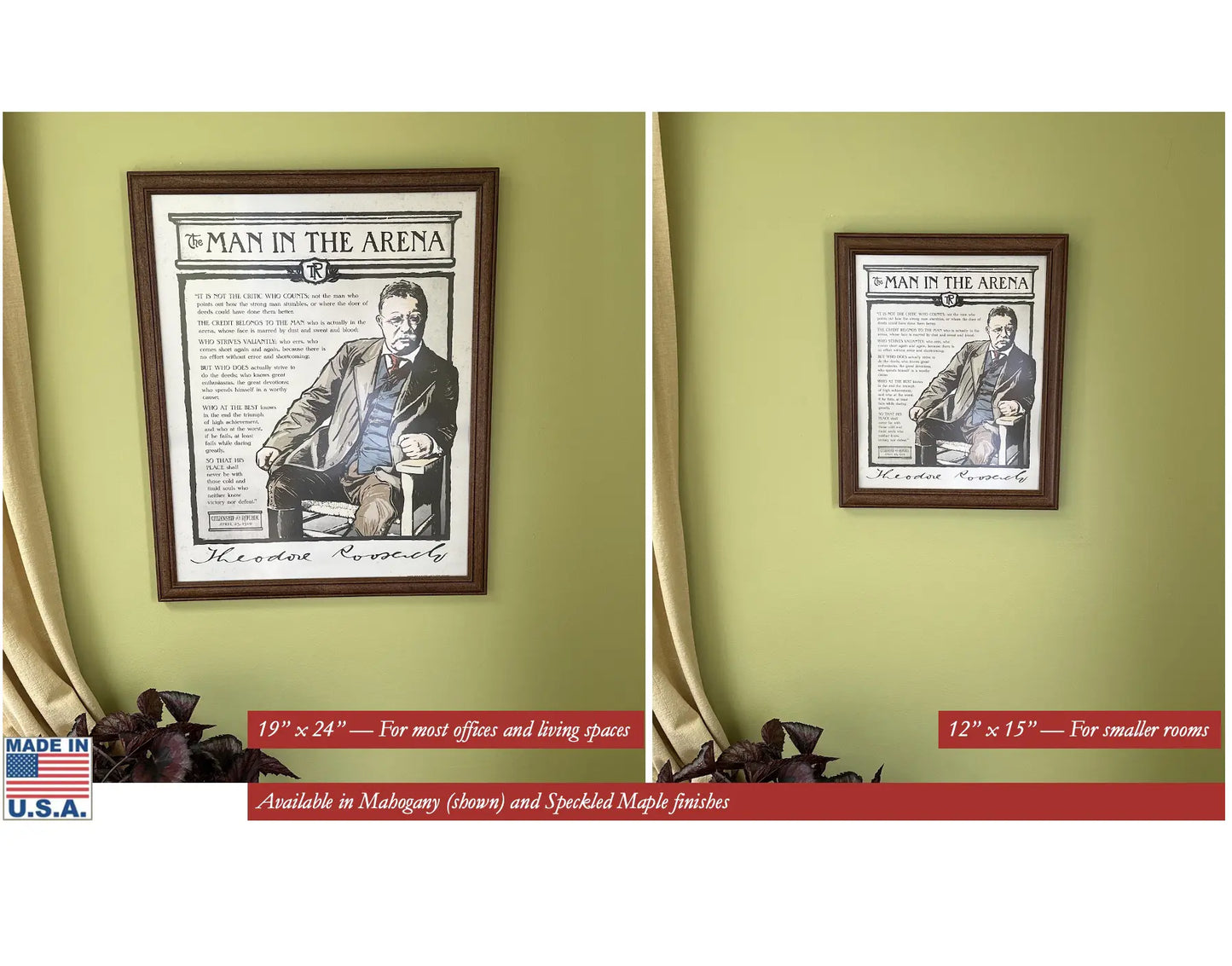 The Man in the Arena — Teddy Roosevelt original framed print made in America