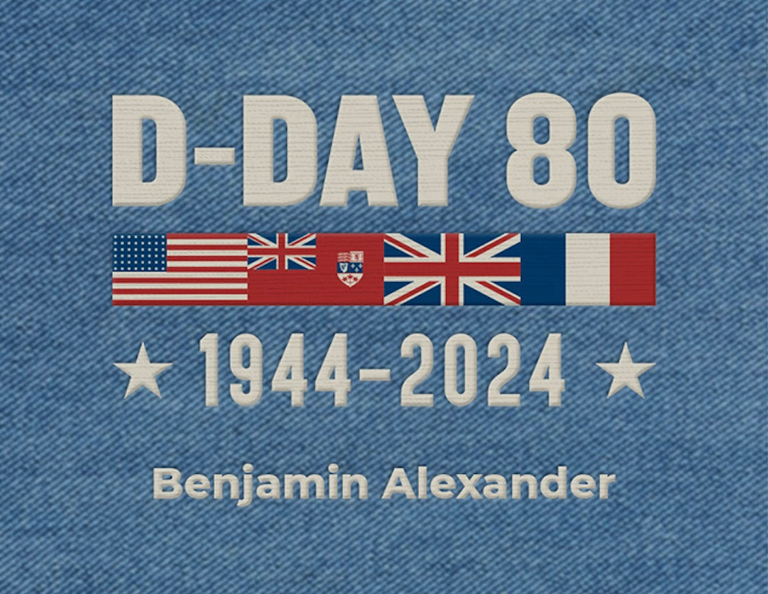 D-Day 80th Anniversary embroidered long sleeve button down shirt with free personalization
