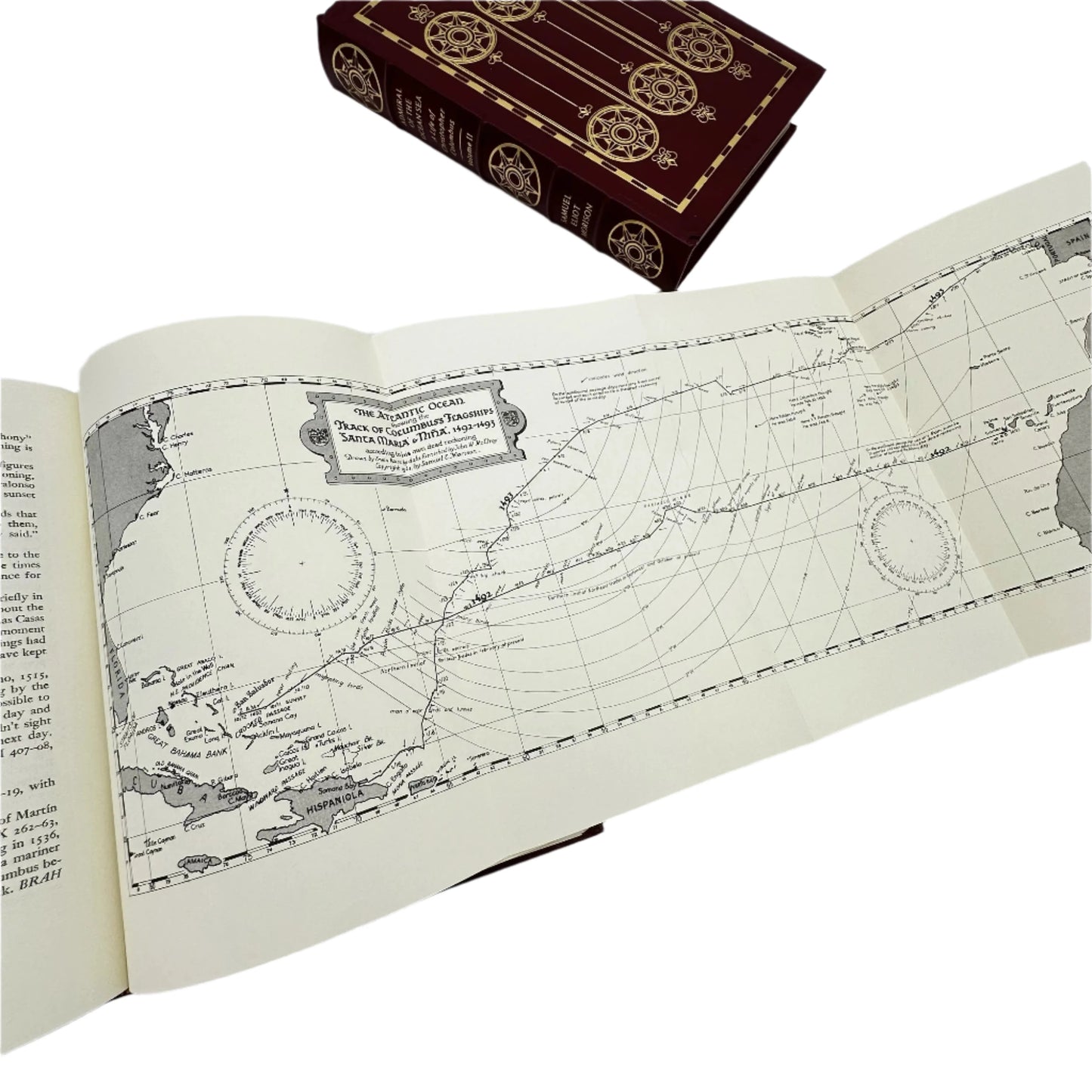 1942 "Admiral of the Ocean Sea: A Life of Christopher Columbus" — Samuel Eliot Morison — Leather-bound, gilt-edged Easton Press edition — 2 volumes