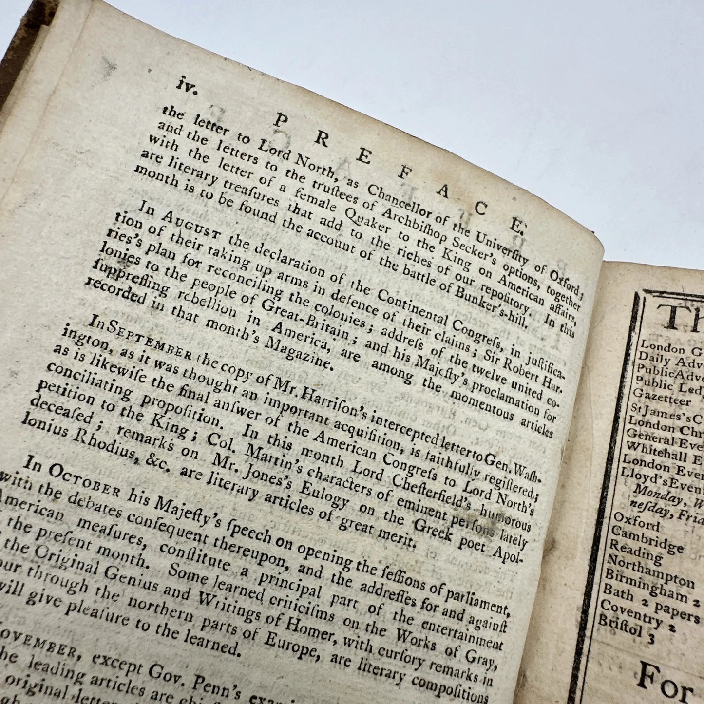 1775 Gentleman's Magazine - Bound edition of the 12 monthly magazines issued in 1775