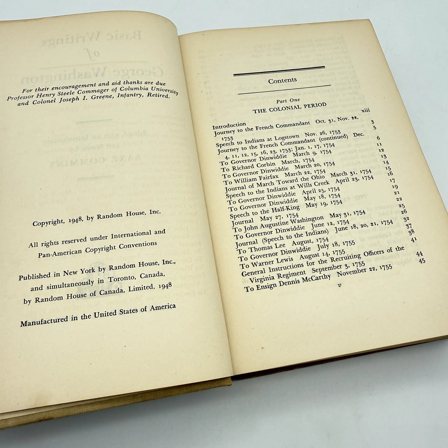 "Basic Writings of Washington" by Saxe Commins