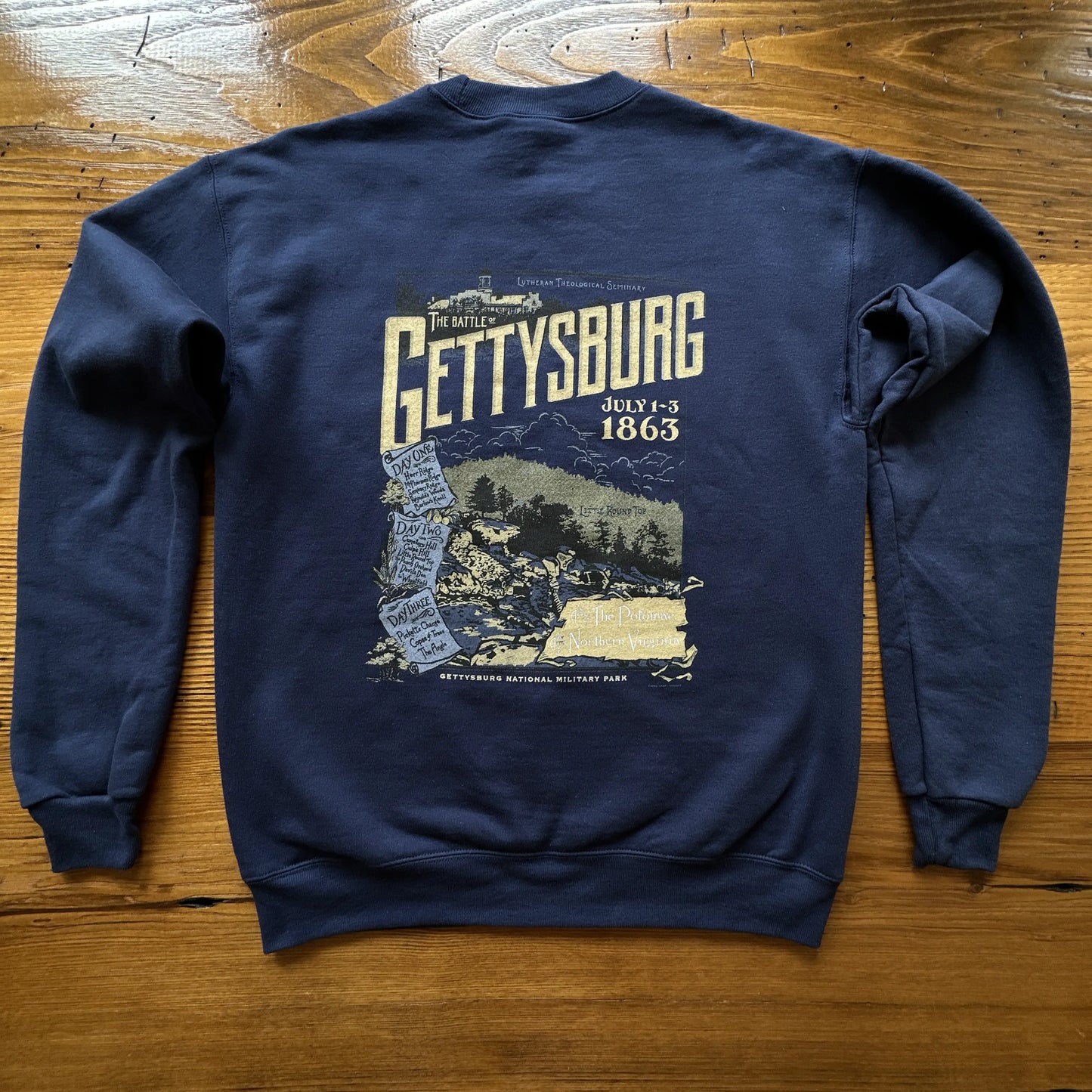 Back of "The Battle of Gettysburg" Crewneck sweatshirt from The History List store