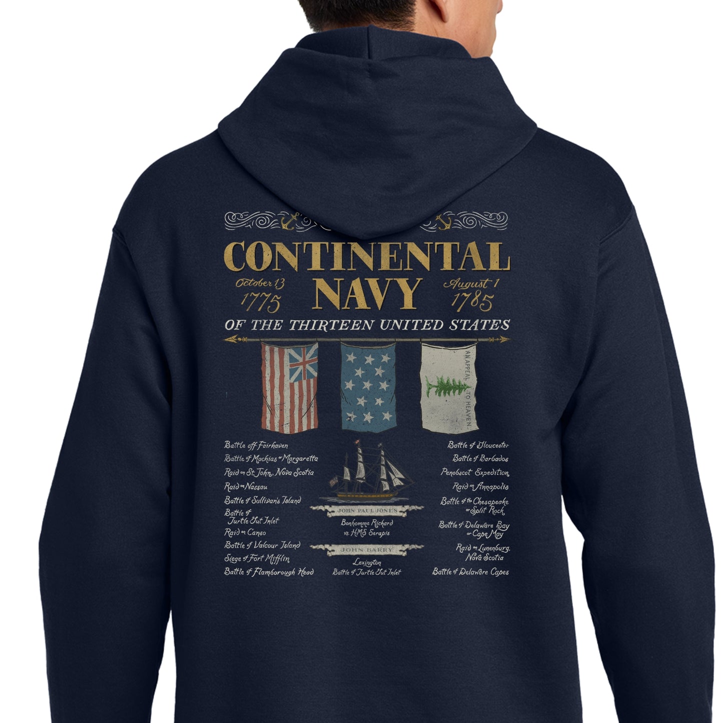 "The Continental Navy" Hooded sweatshirt