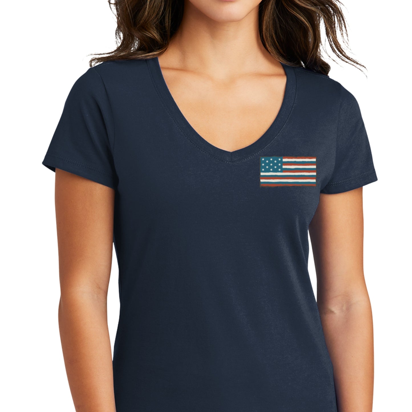 "The Continental Navy" Women's fitted v-neck shirt